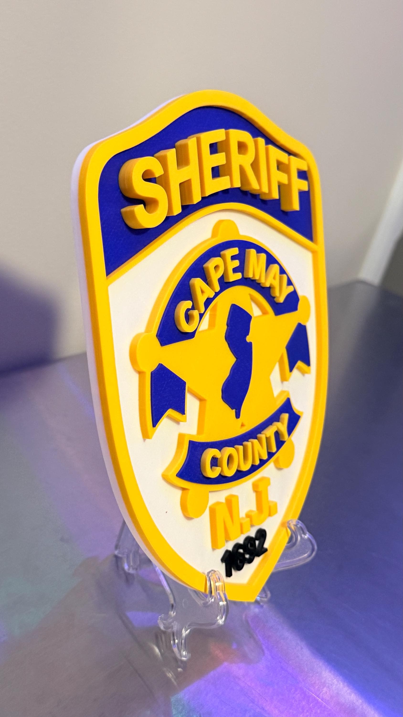 Cape May County Sheriff NJ Plaque: First Responder Wall Art New Jersey