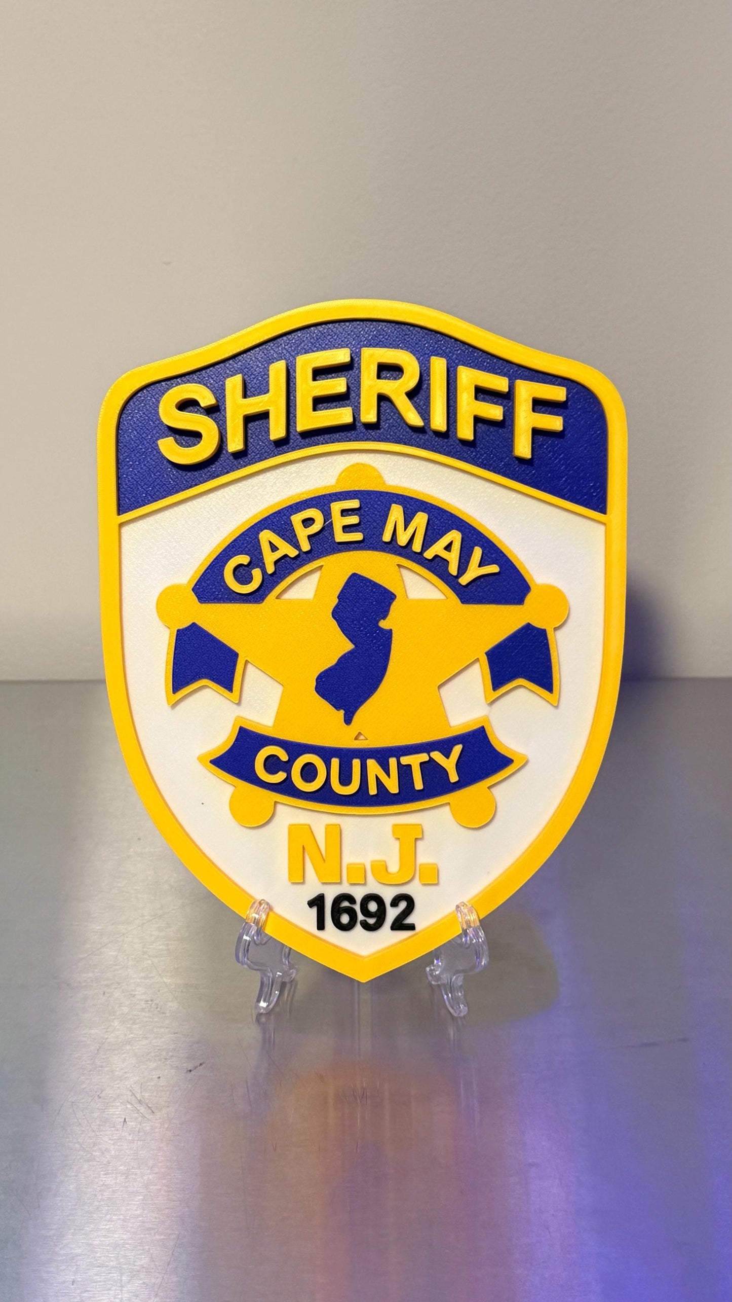 Cape May County Sheriff NJ Plaque: First Responder Wall Art New Jersey