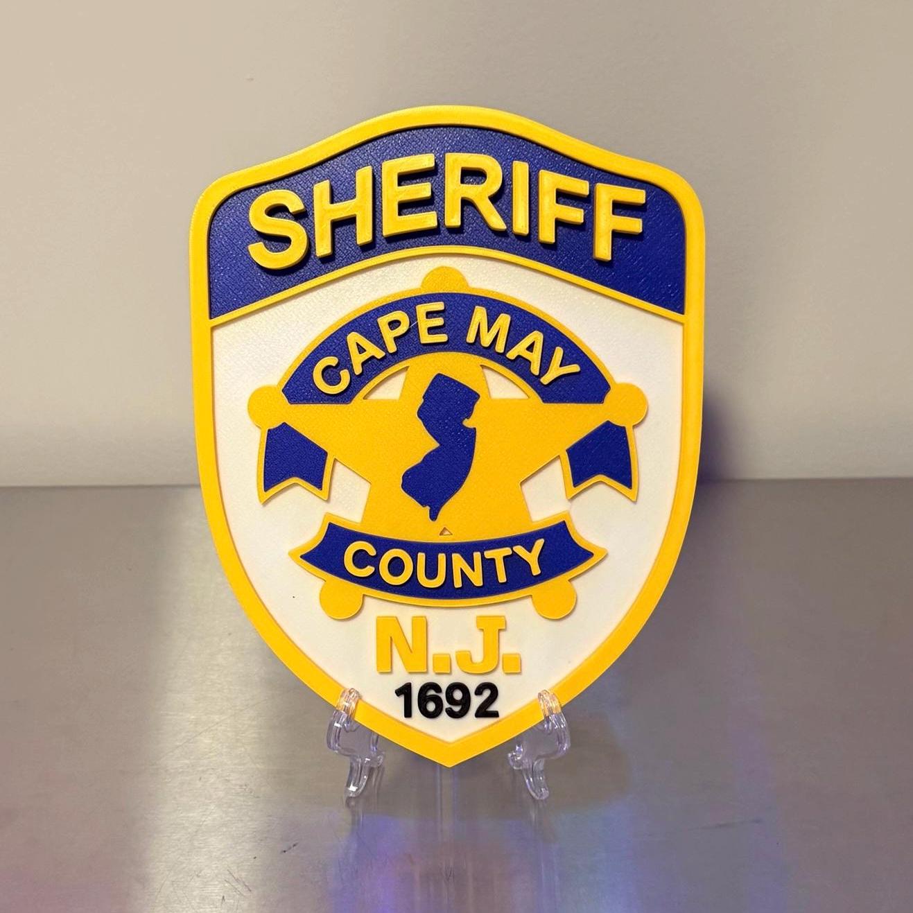 Cape May County Sheriff NJ Plaque: First Responder Wall Art New Jersey