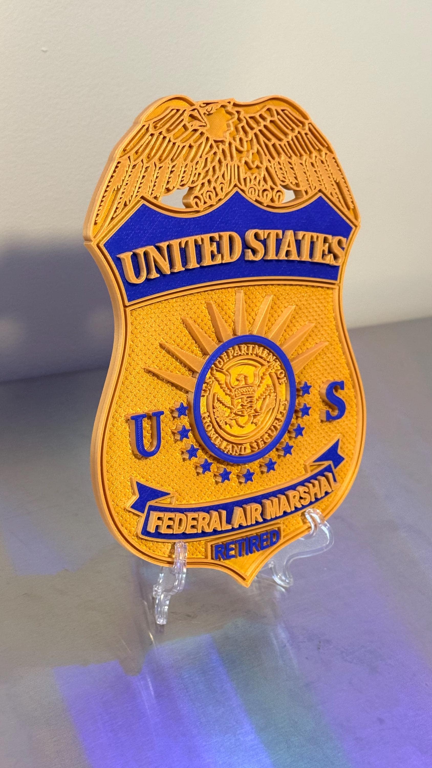 Federal Air Marshal 3D Badge Display Plaque Government Homeland Security Law Enforcement Officer Gift