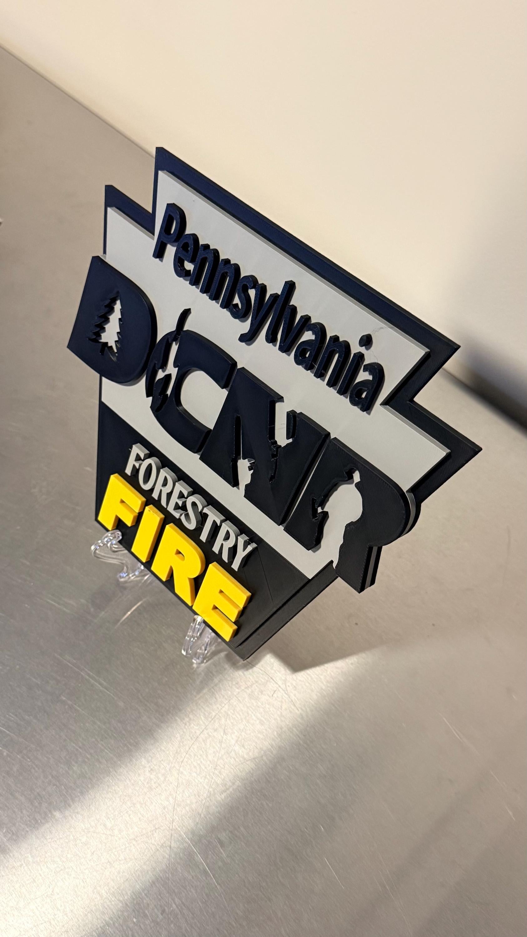 DCNR Forestry FIRE Pennsylvania Plaque: First Responder Tribute PA