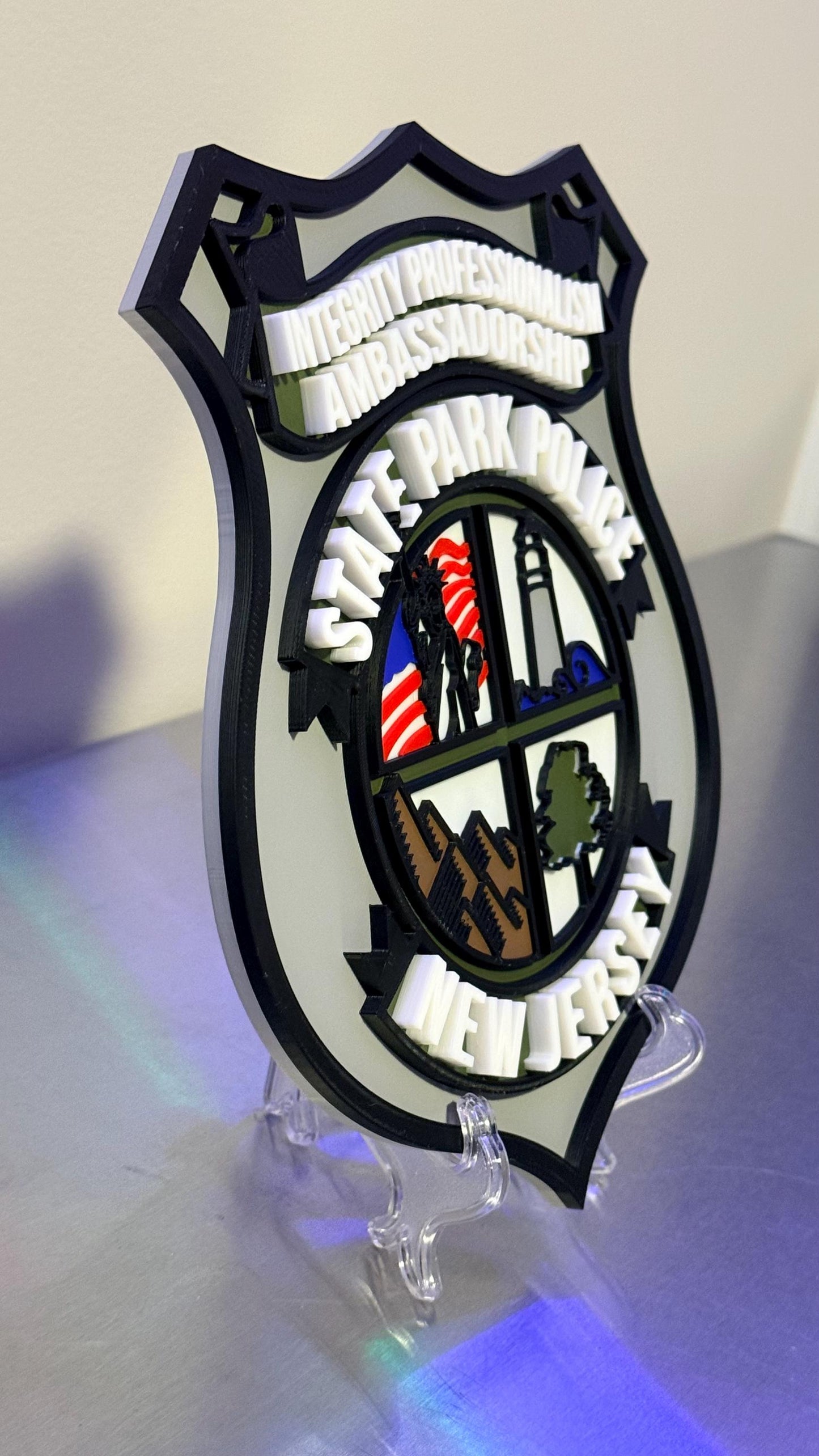 NJ State Park Police 3D Embossed Plaque 9" New Jersey