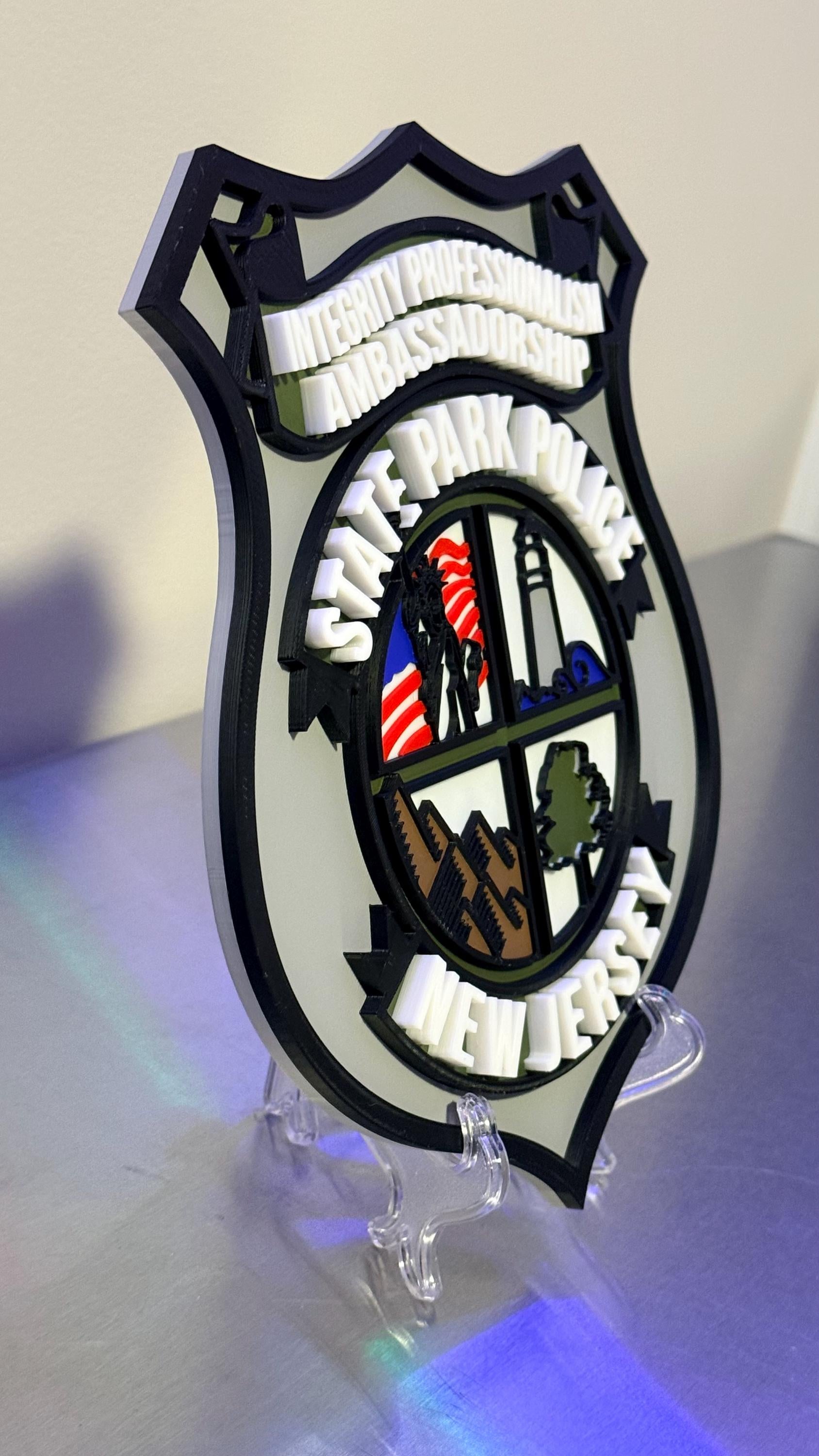 NJ State Park Police 3D Embossed Plaque 9" New Jersey