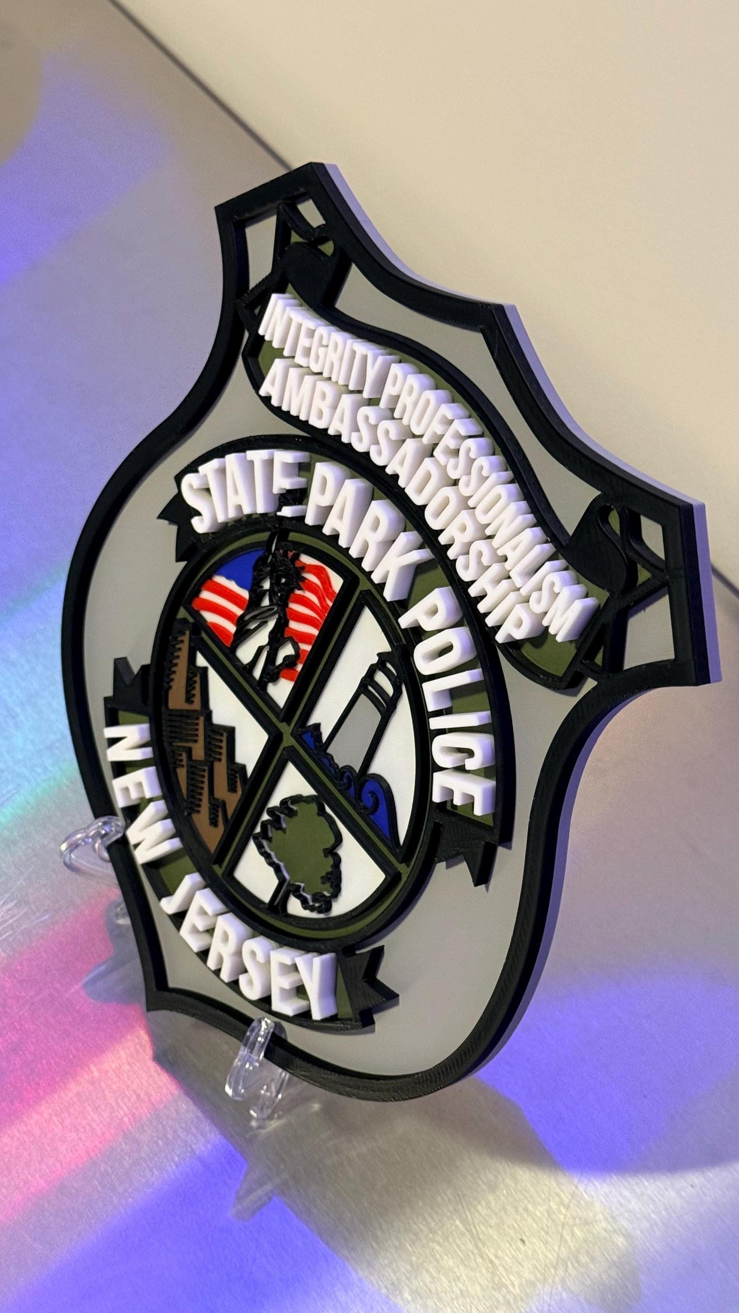 NJ State Park Police 3D Embossed Plaque 9" New Jersey