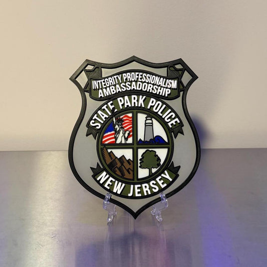 NJ State Park Police 3D Embossed Plaque 9" New Jersey
