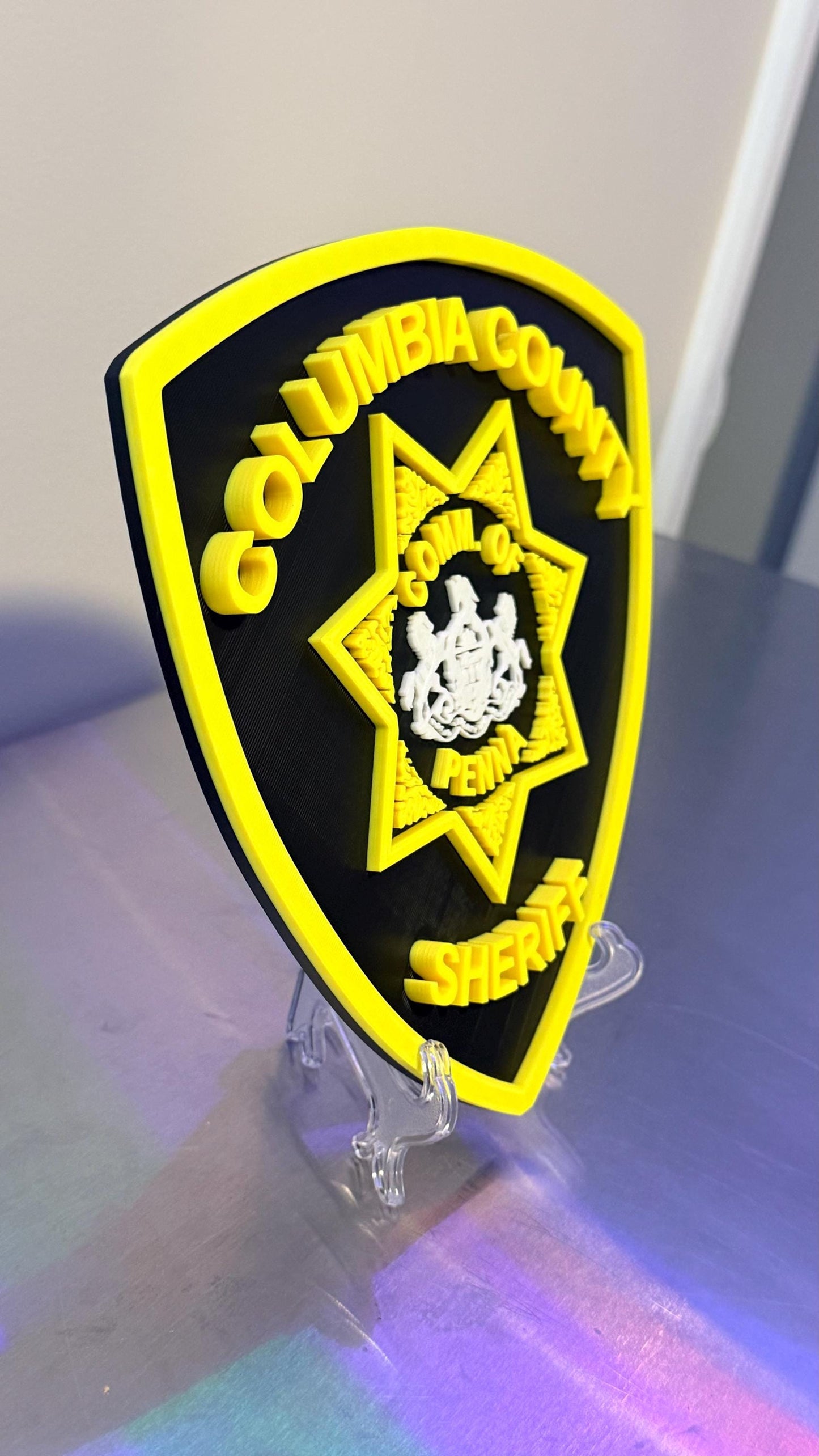 Columbia County Sheriff 3D Display Plaque - First Responder Wall Art PA Pennsylvania