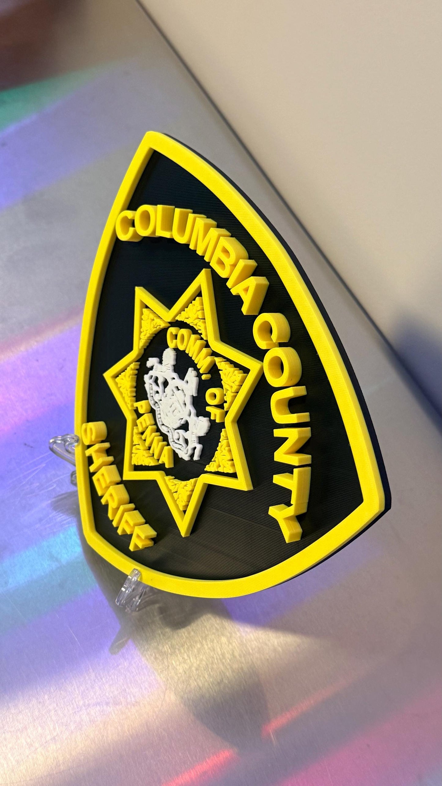 Columbia County Sheriff 3D Display Plaque - First Responder Wall Art PA Pennsylvania