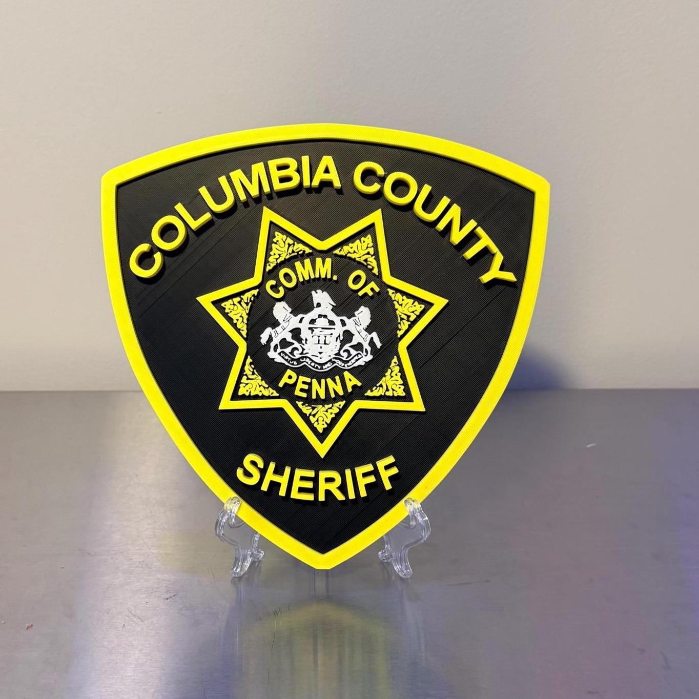 Columbia County Sheriff 3D Display Plaque - First Responder Wall Art PA Pennsylvania