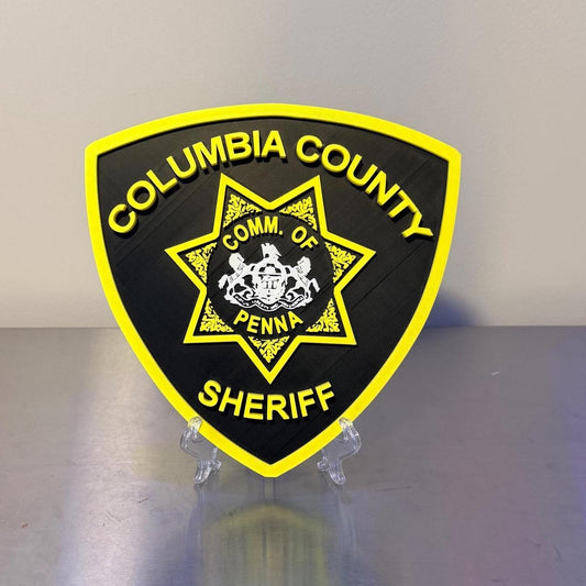 Columbia County Sheriff 3D Display Plaque - First Responder Wall Art PA Pennsylvania