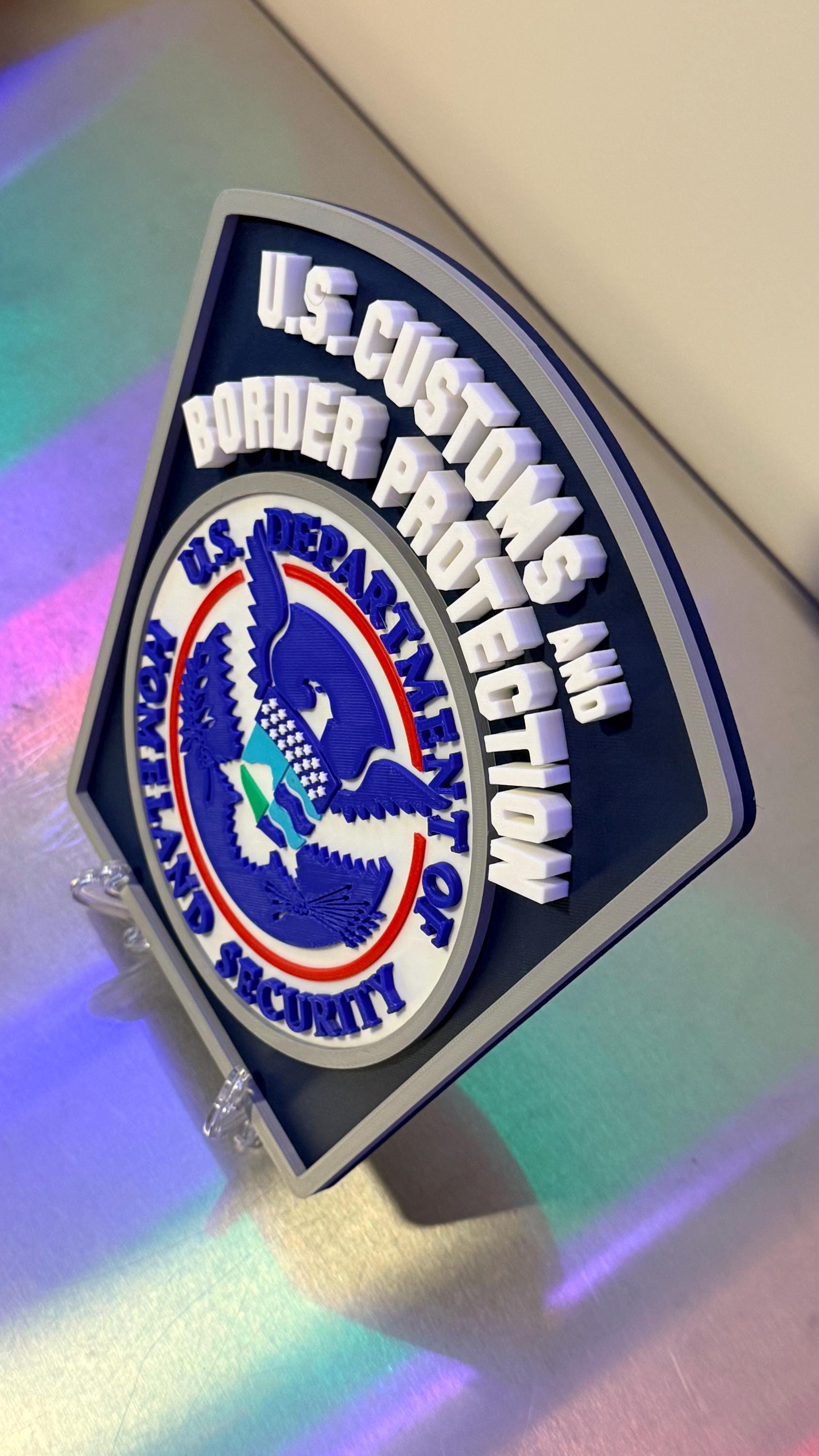 US Customs and Border Protection V2 3D Embossed Plaque: First Responder Wall Decor Government Homeland