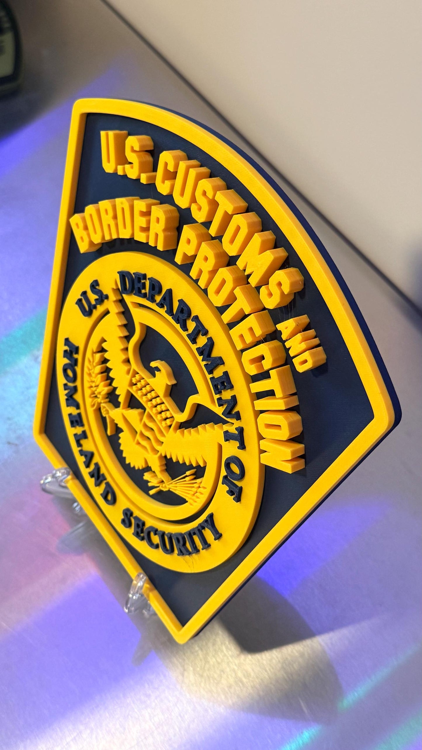 US Customs and Border Protection V2 3D Embossed Plaque: First Responder Wall Decor Government Homeland
