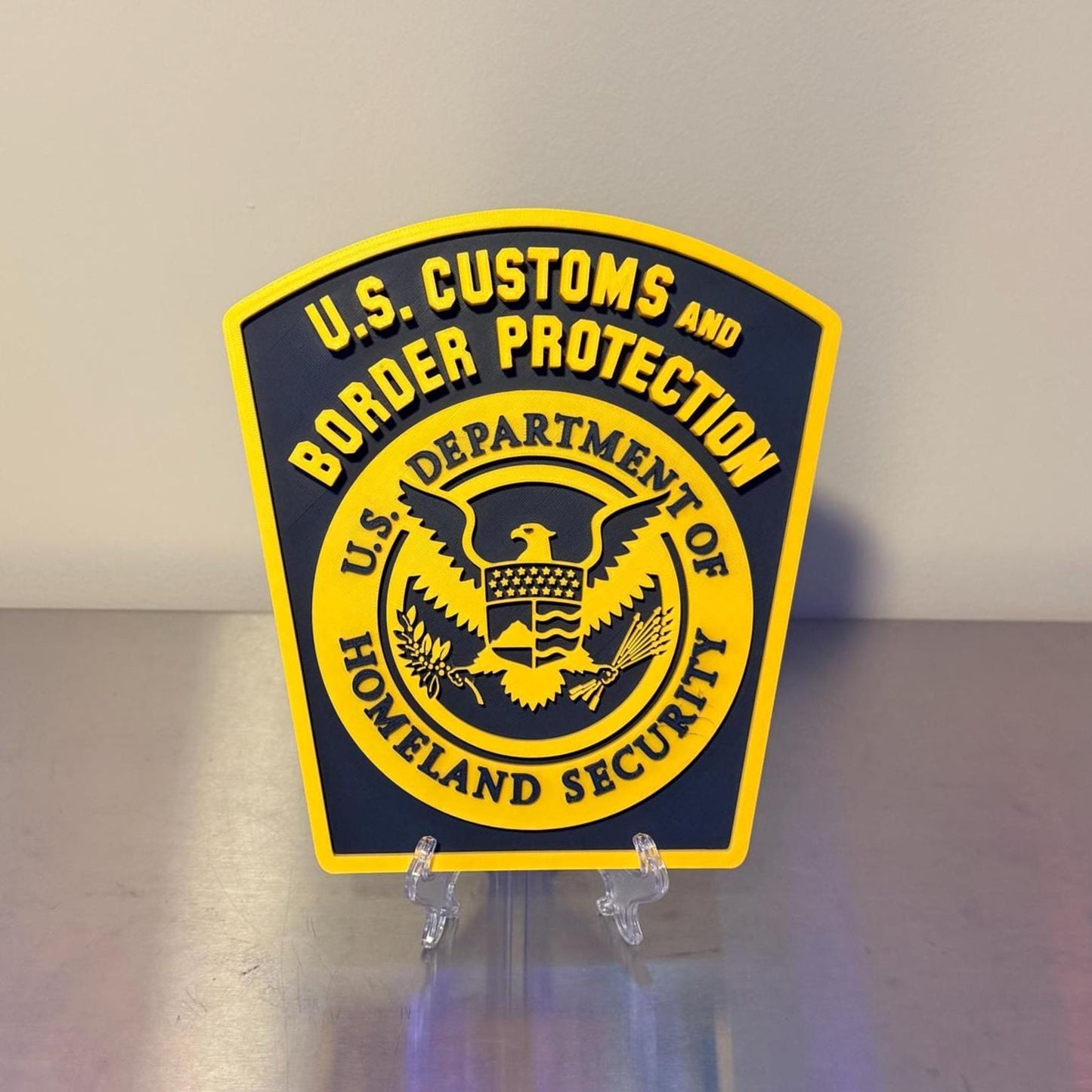 US Customs and Border Protection V2 3D Embossed Plaque: First Responder Wall Decor Government Homeland