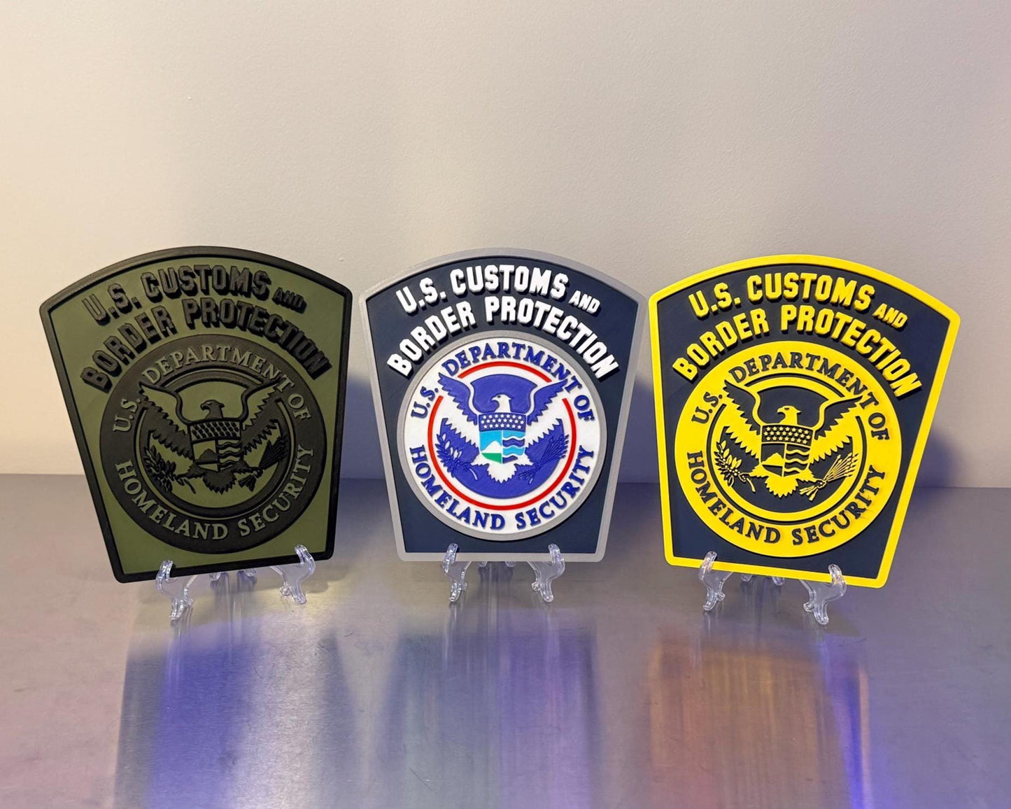 US Customs and Border Protection V2 3D Embossed Plaque: First Responder Wall Decor Government Homeland