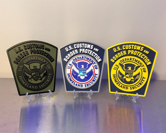 US Customs and Border Protection V2 3D Embossed Plaque: First Responder Wall Decor Government Homeland