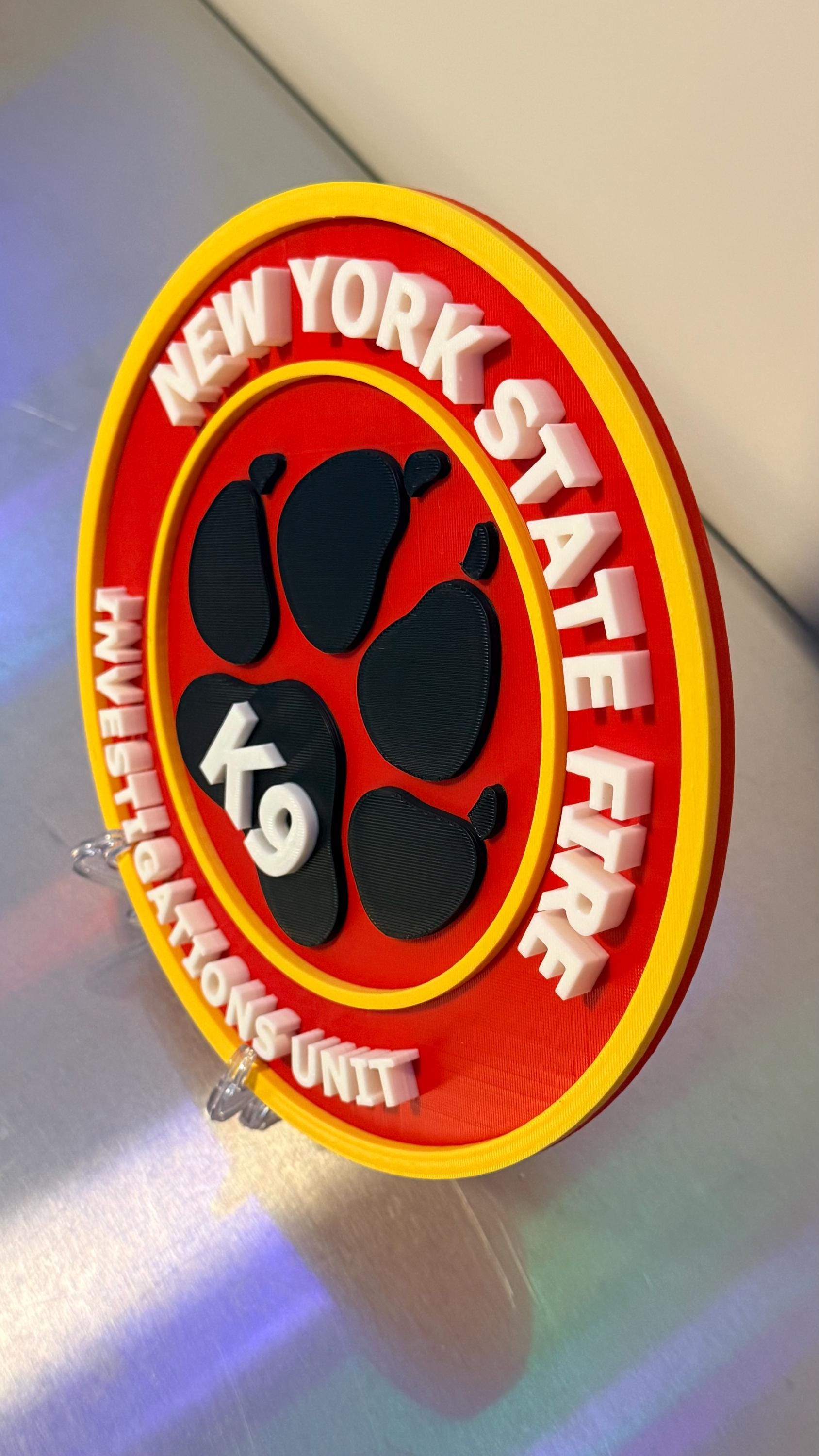 New York State Fire K9 Investigations Unit 3D Plaque Embossed First Responder Wall Art NYS Fire NY