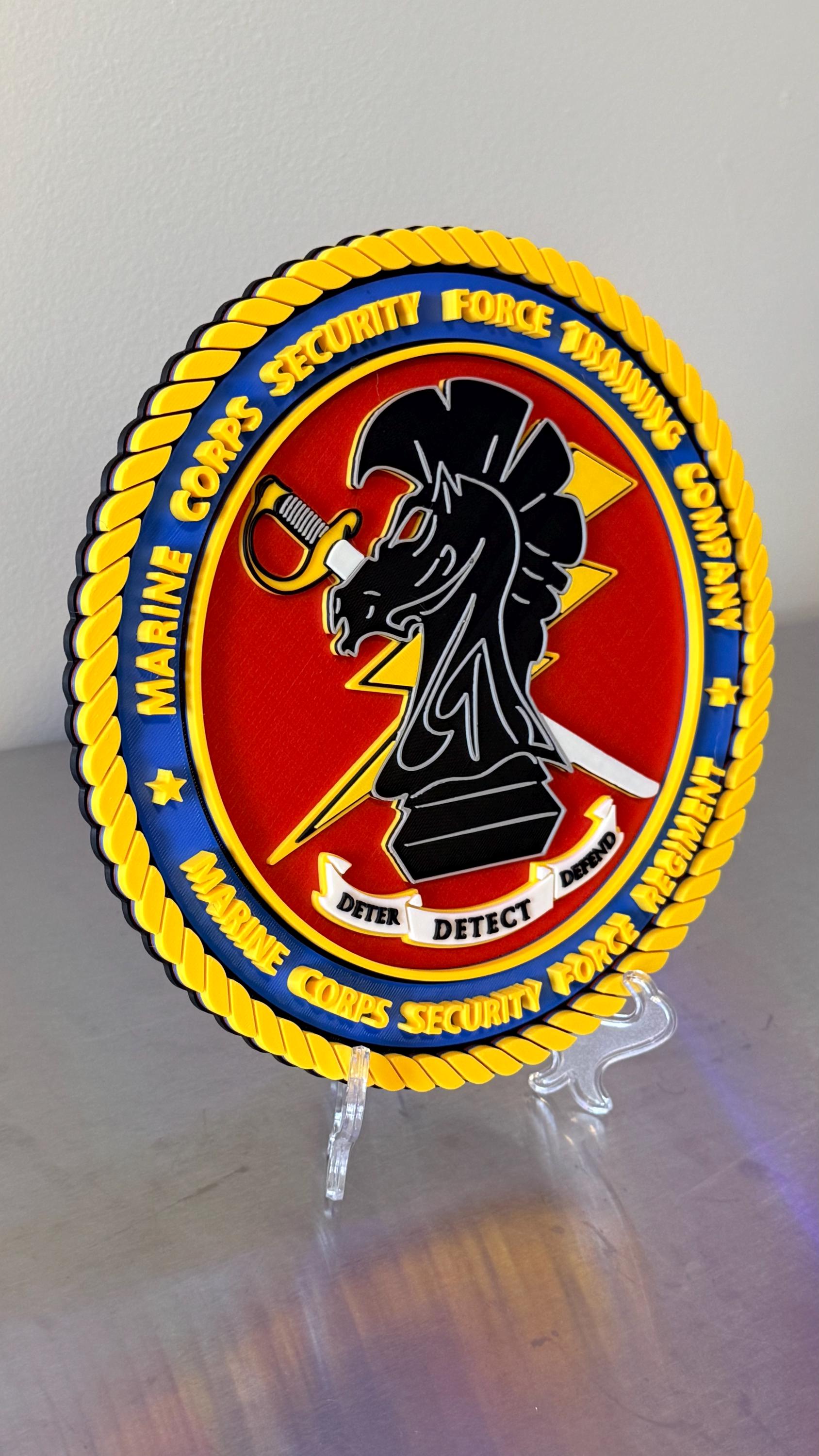 Marine Corps Security Force Training Company 3D Embossed Plaque: First Responder Wall Art Military Government