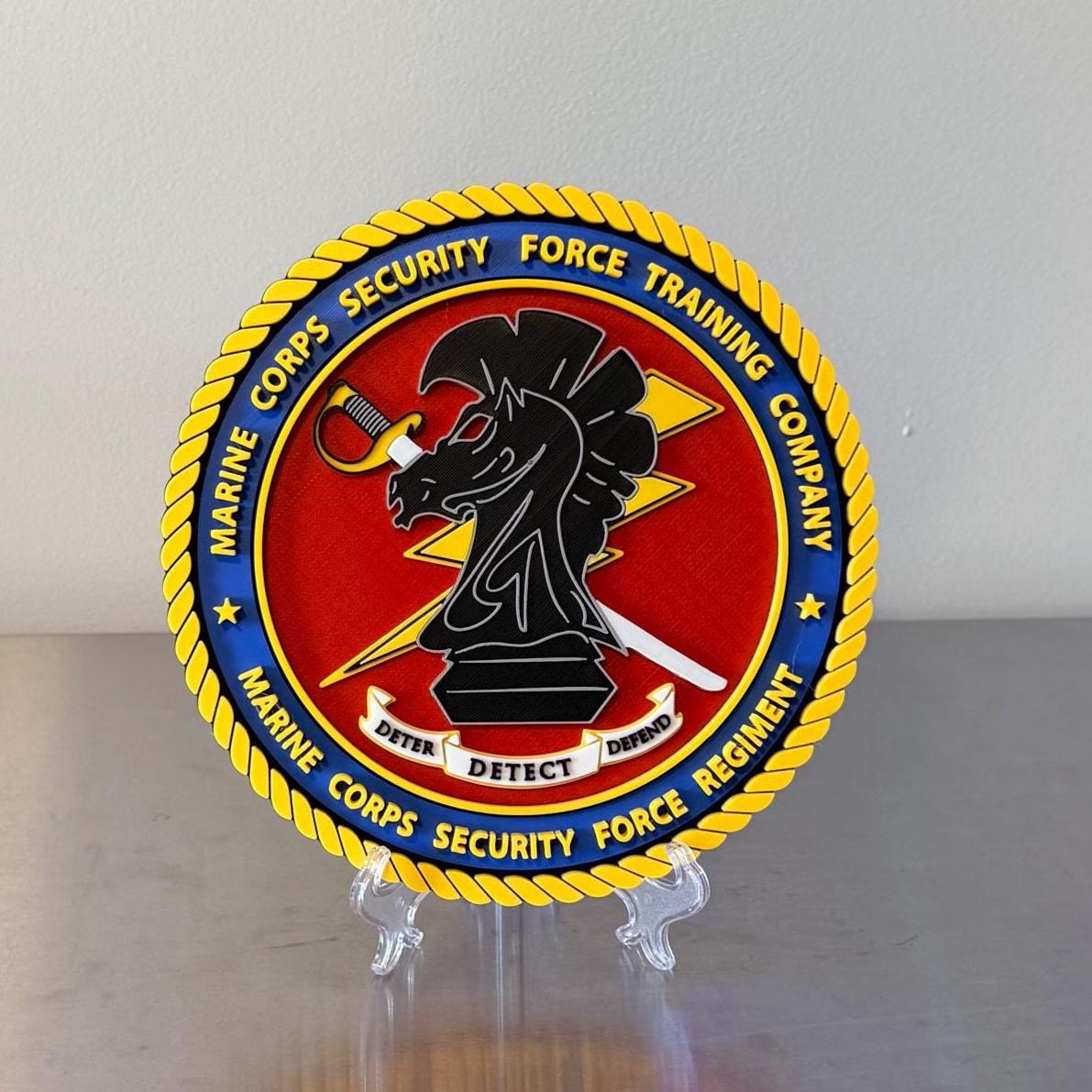 Marine Corps Security Force Training Company 3D Embossed Plaque: First Responder Wall Art Military Government