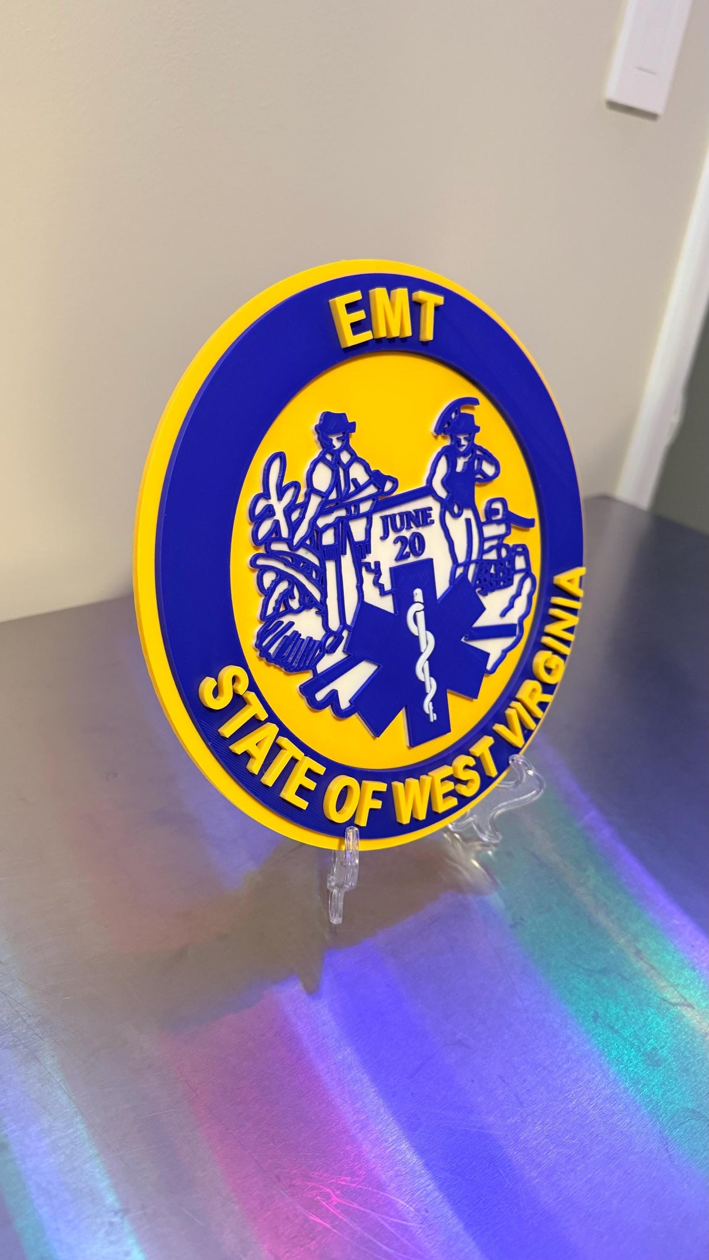 West Virginia EMT & Paramedic EMS 3D Embossed Display Plaque WE