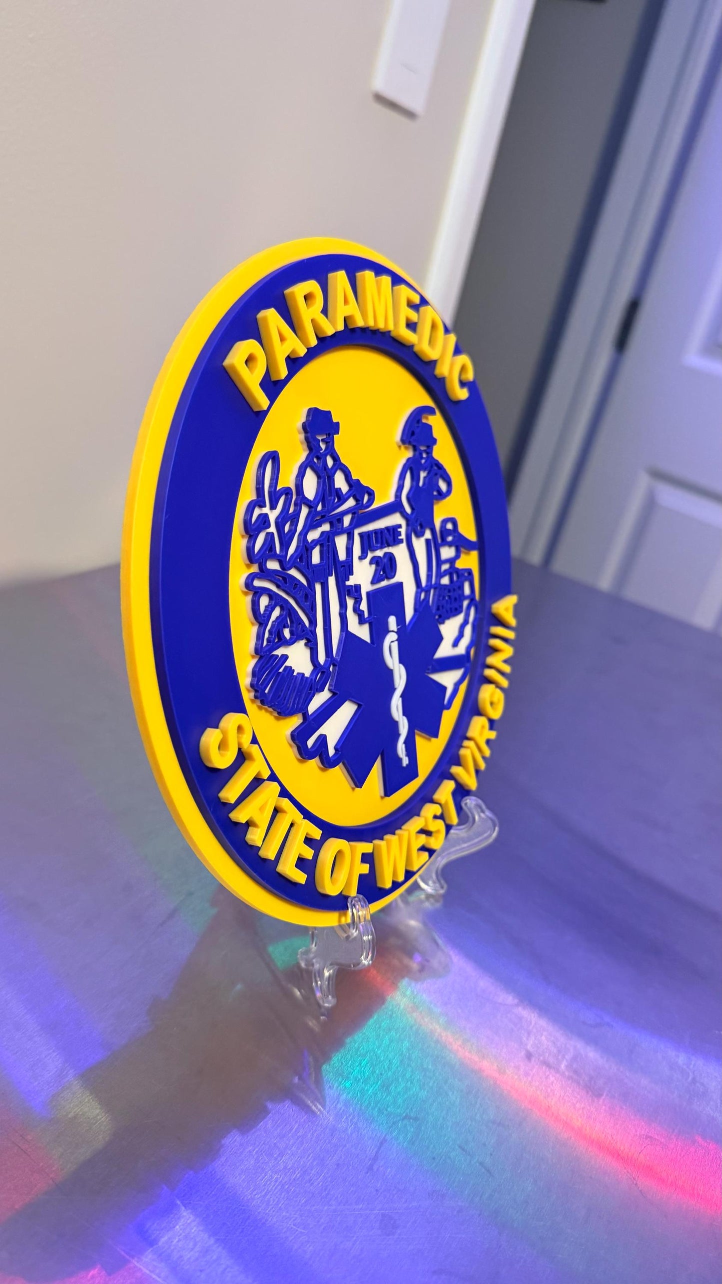 West Virginia EMT & Paramedic EMS 3D Embossed Display Plaque WE