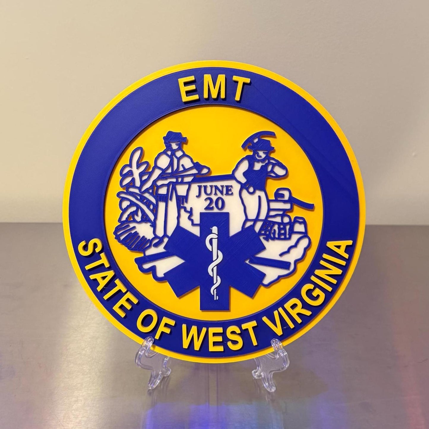West Virginia EMT & Paramedic EMS 3D Embossed Display Plaque WE