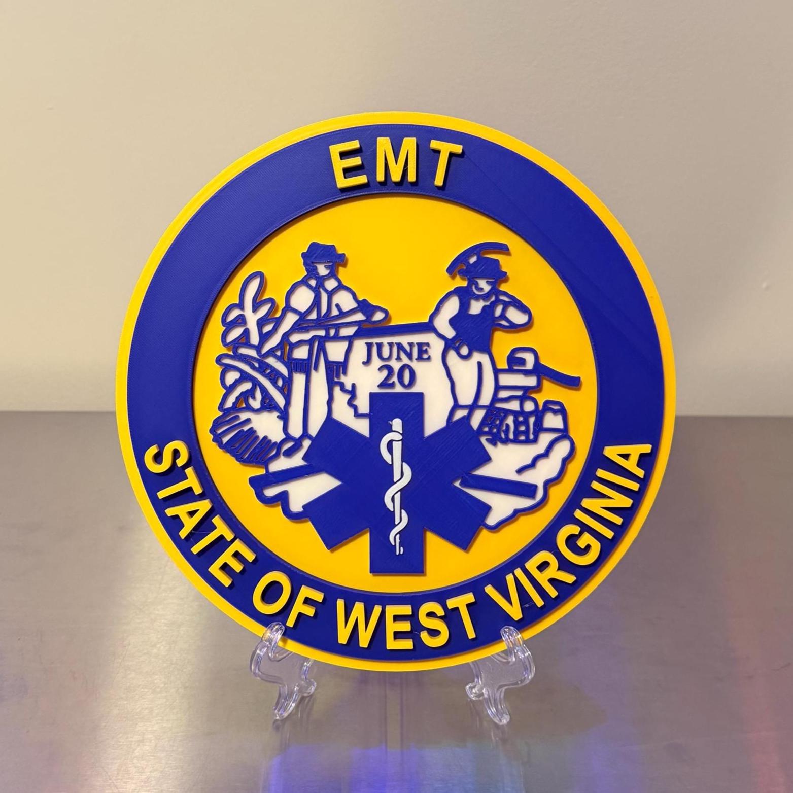West Virginia EMT & Paramedic EMS 3D Embossed Display Plaque WE