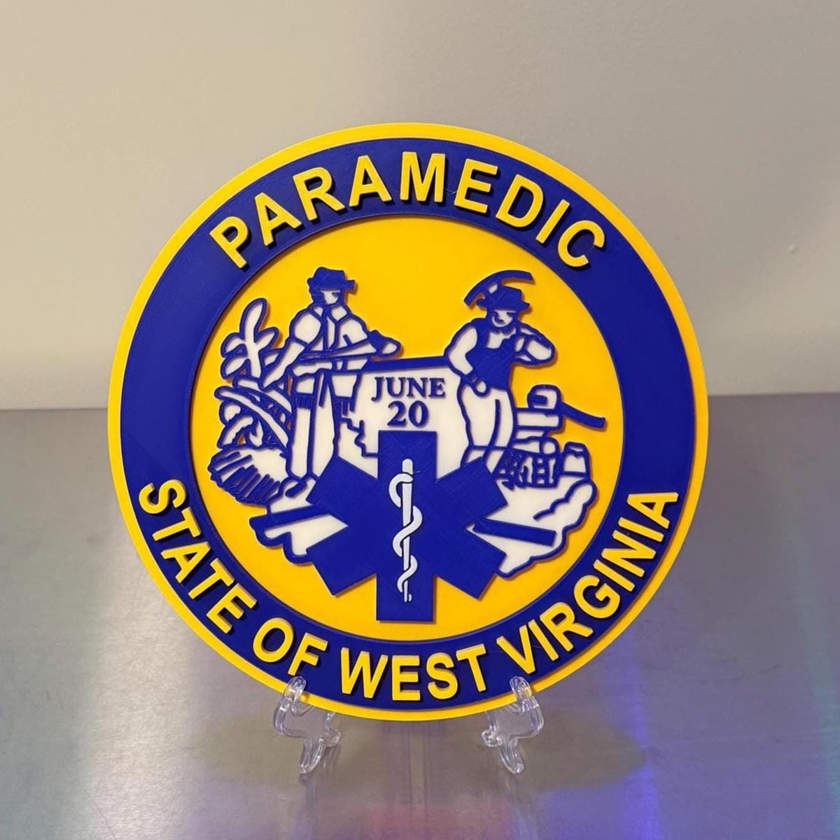 West Virginia EMT & Paramedic EMS 3D Embossed Display Plaque WE
