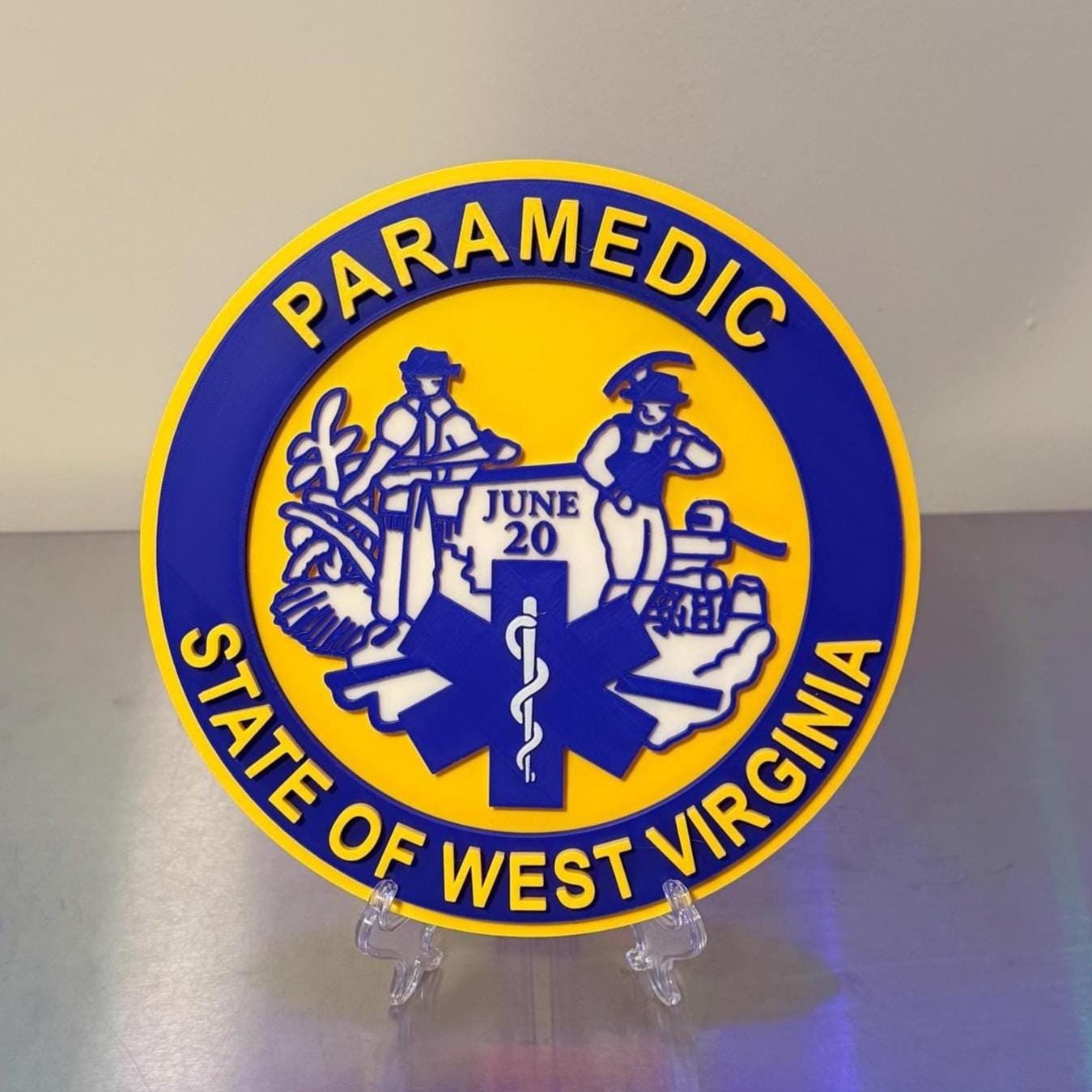 West Virginia EMT & Paramedic EMS 3D Embossed Display Plaque WE