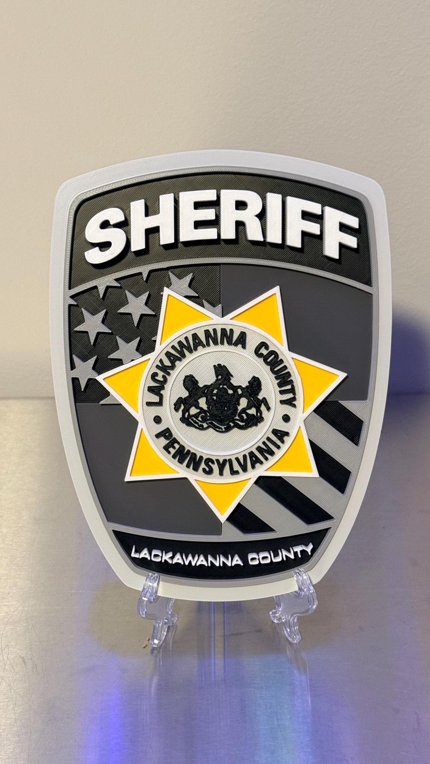 Lackawanna County Sheriff 3D Display Plaque - First Responder Wall Art PA Pennsylvania