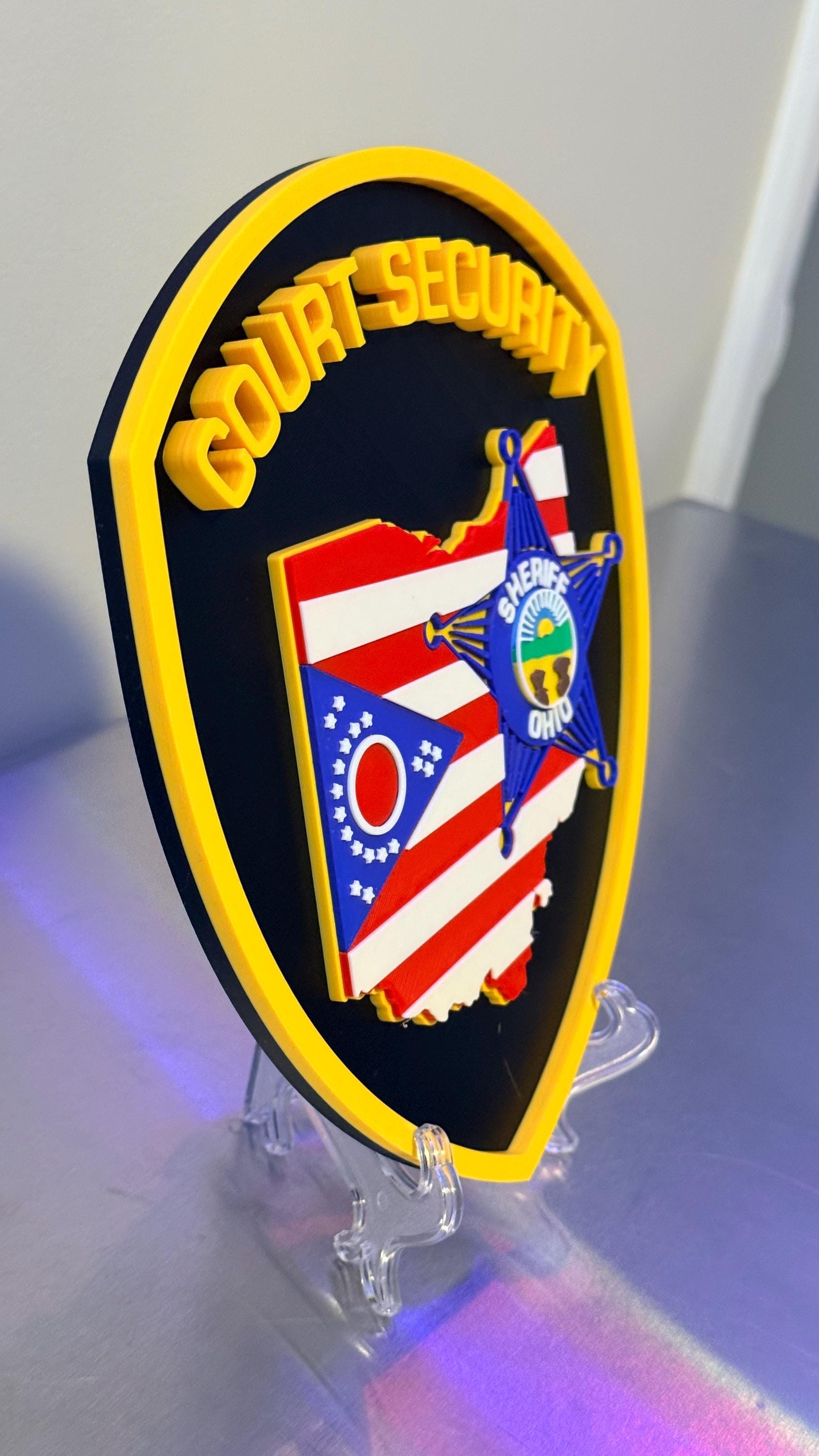 Ohio Court Security 3D Embossed Display Plaque: First Responder Wall Art