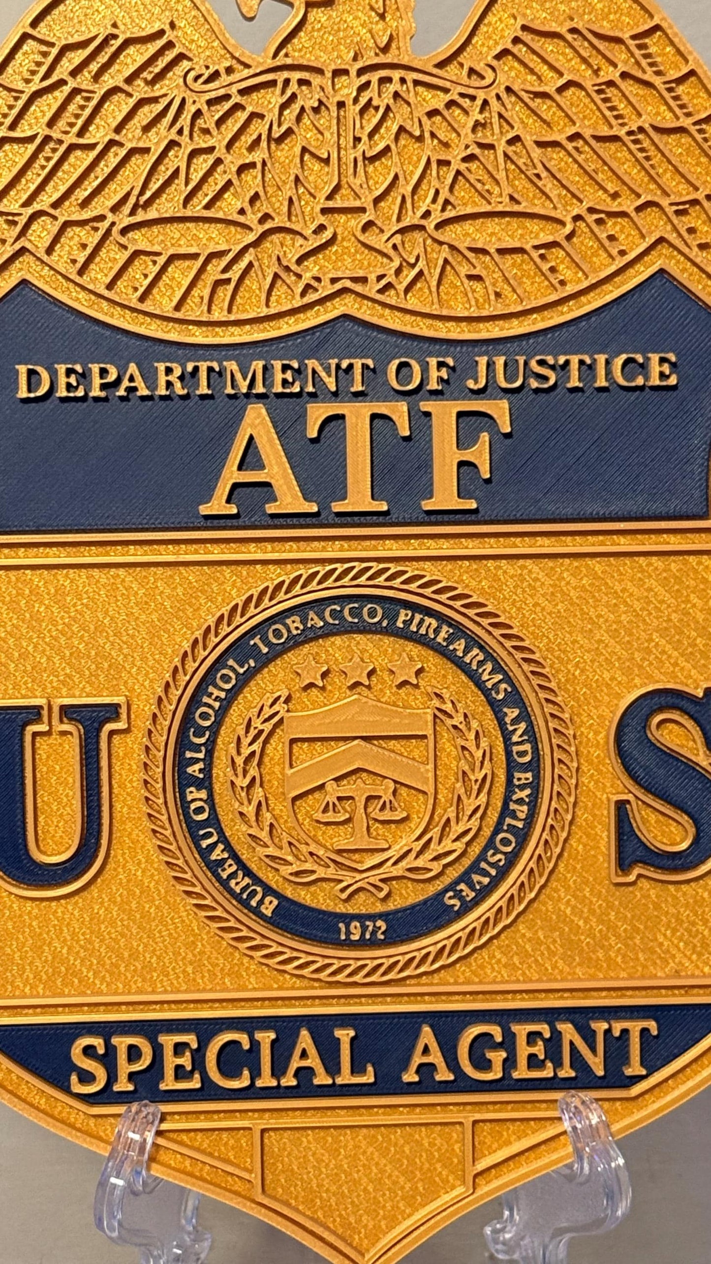 ATF Special Agent Badge 9" 3D Embossed Police Plaque - Government DOJ