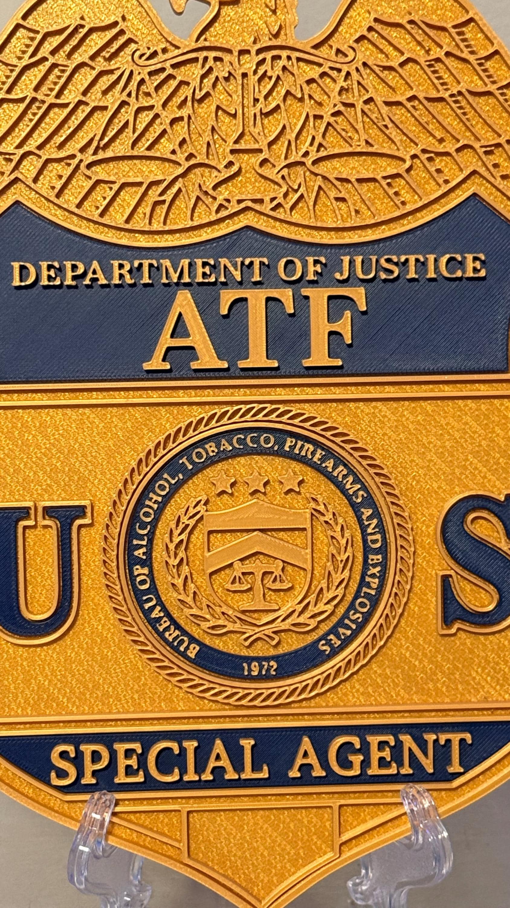 ATF Special Agent Badge 9" 3D Embossed Police Plaque - Government DOJ