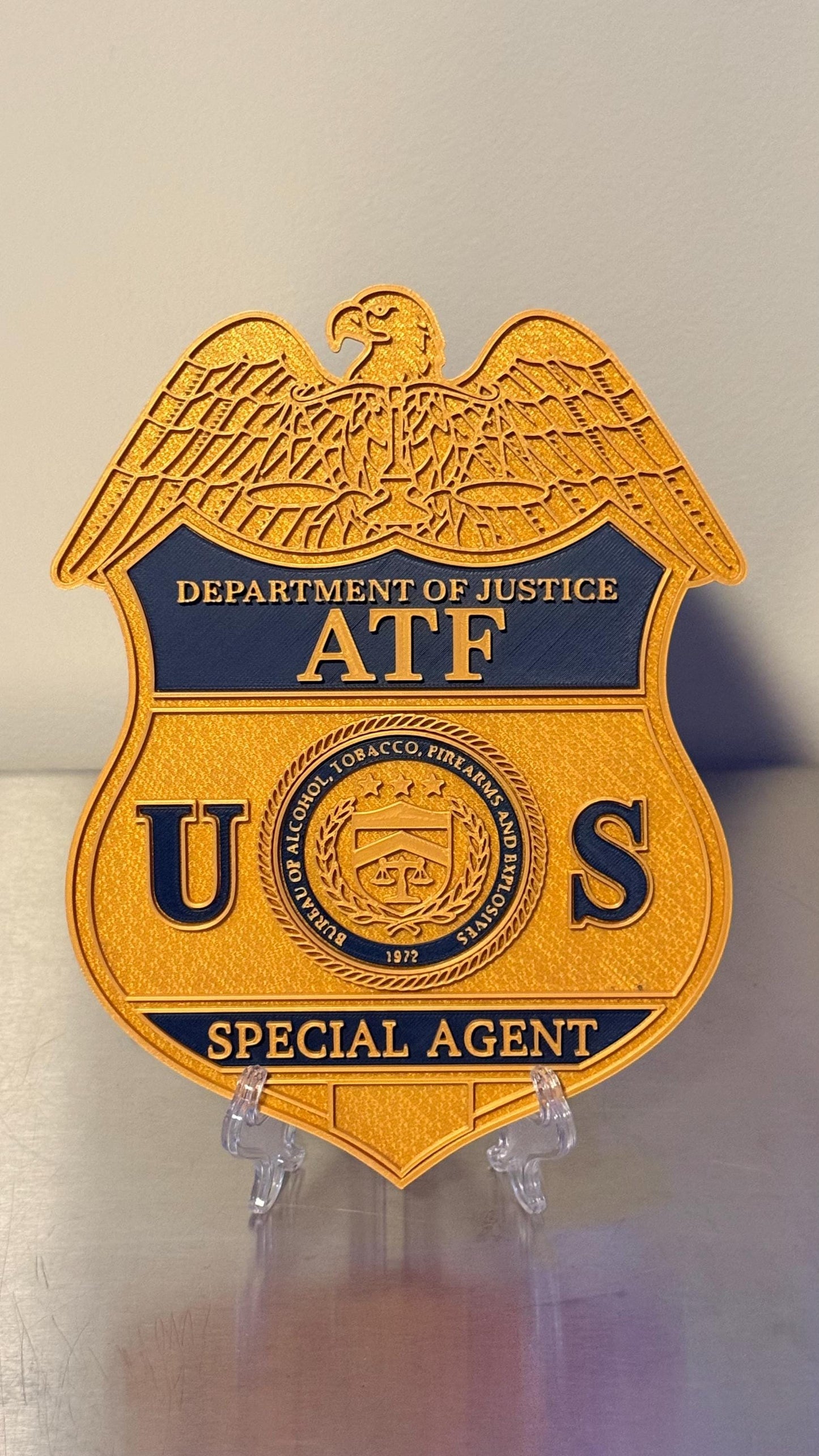ATF Special Agent Badge 9" 3D Embossed Police Plaque - Government DOJ