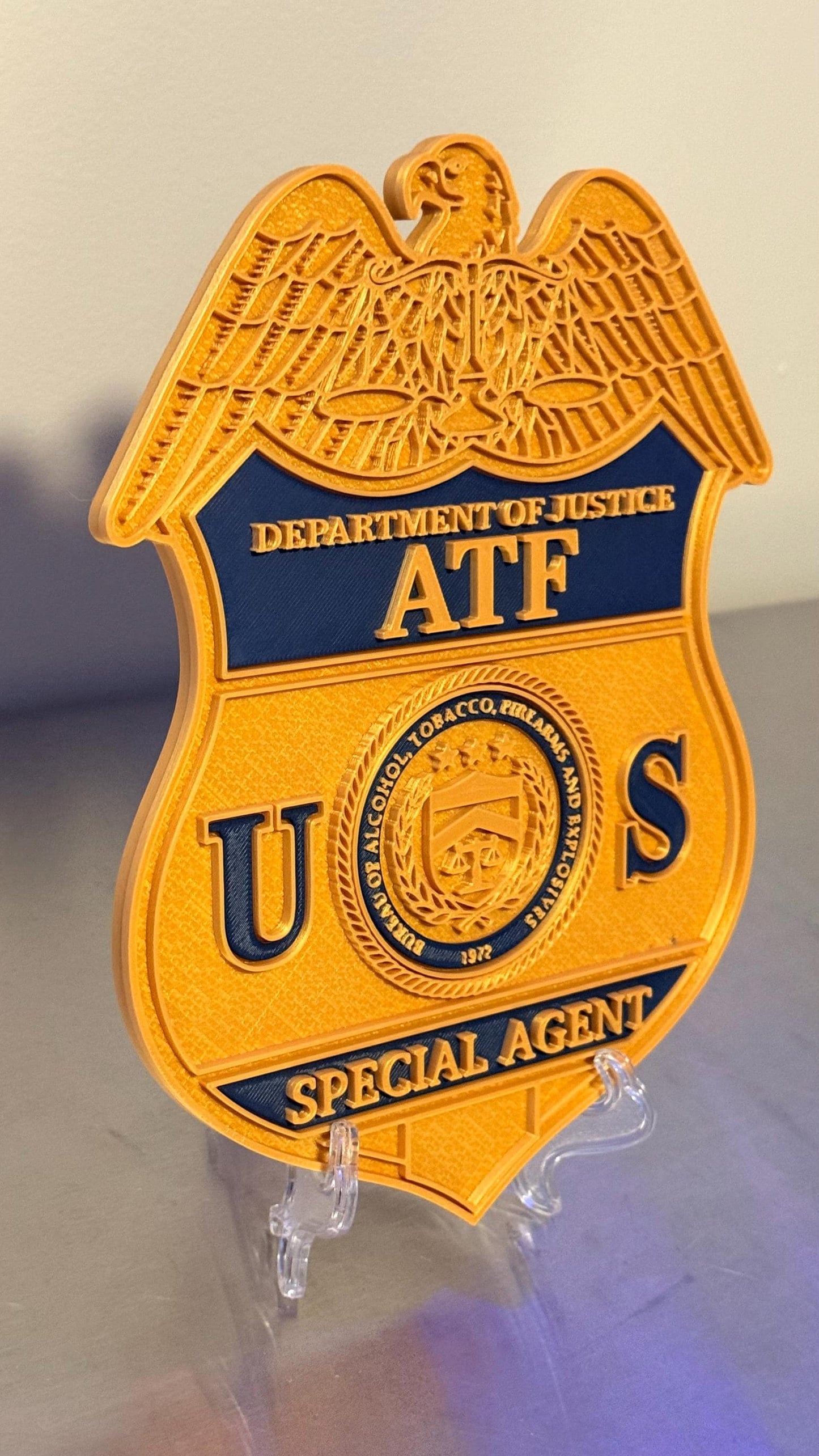ATF Special Agent Badge 9" 3D Embossed Police Plaque - Government DOJ
