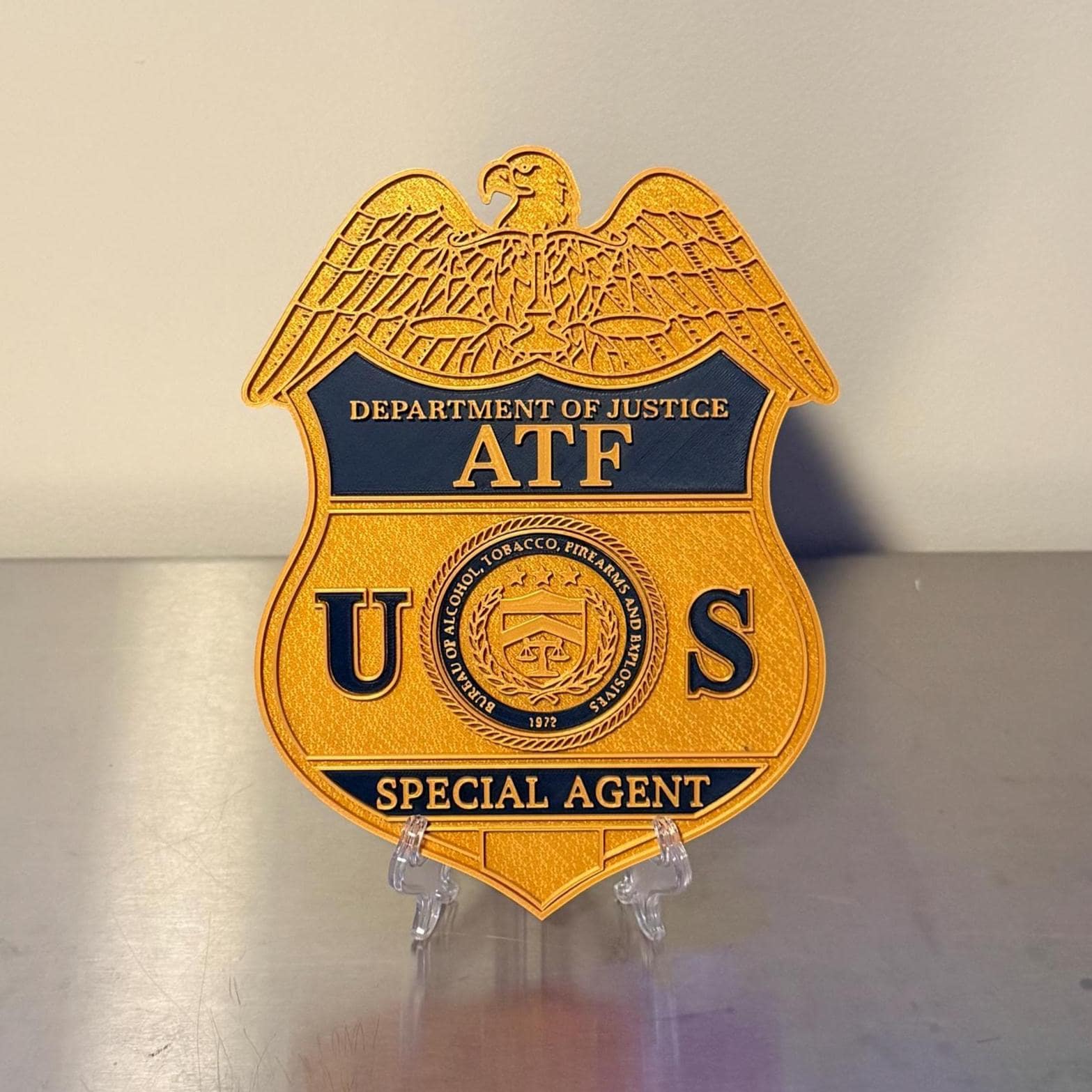 ATF Special Agent Badge 9" 3D Embossed Police Plaque - Government DOJ