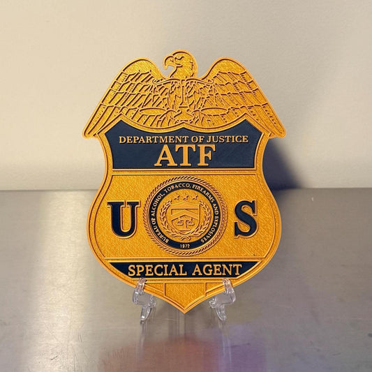 ATF Special Agent Badge 9" 3D Embossed Police Plaque - Government DOJ
