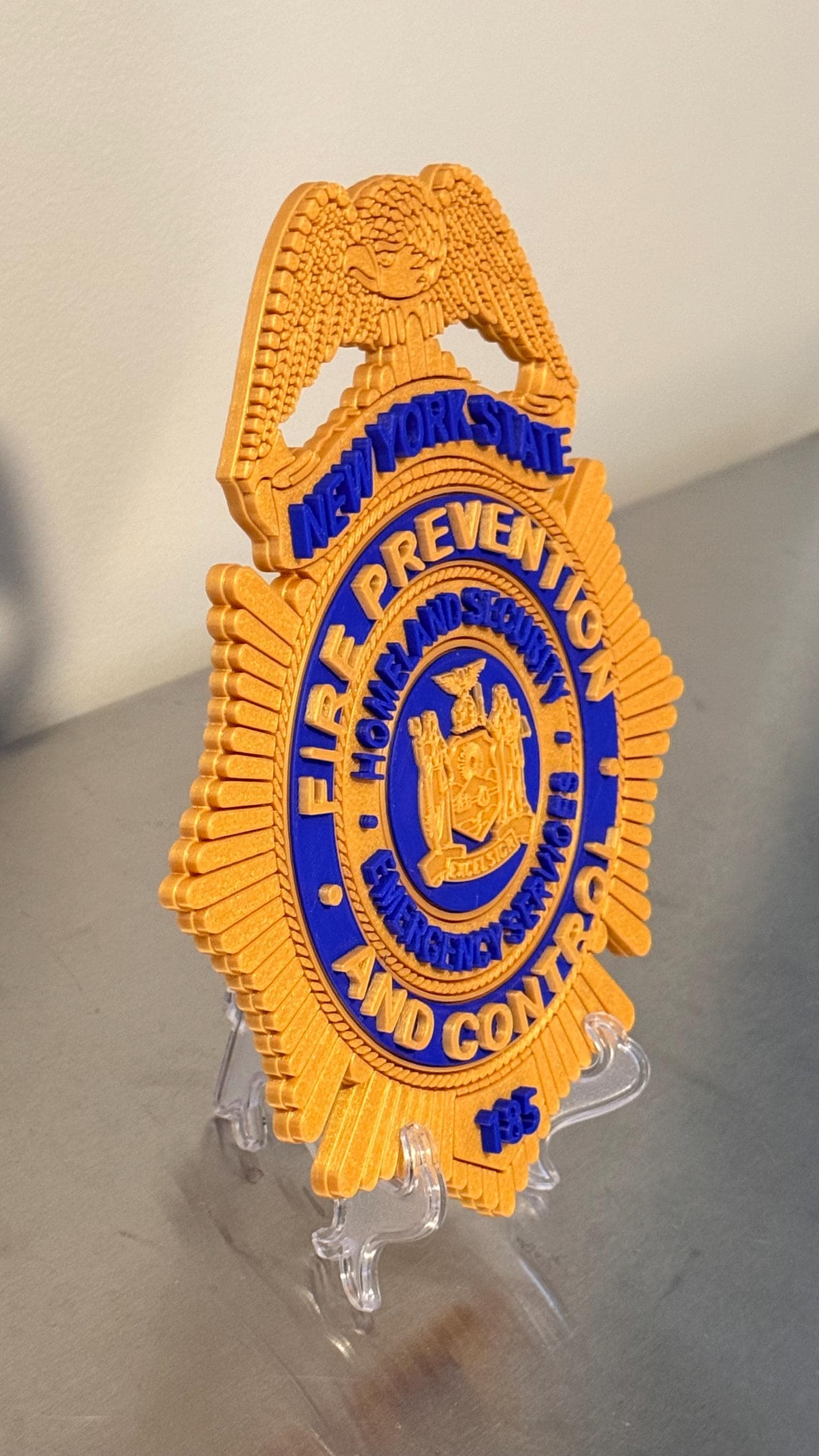 NYS Fire Prevention Badge 9" 3D Display Plaque