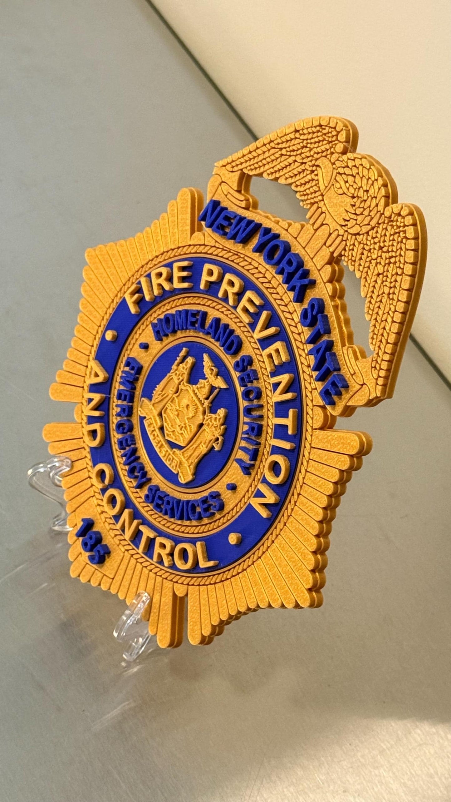 NYS Fire Prevention Badge 9" 3D Display Plaque