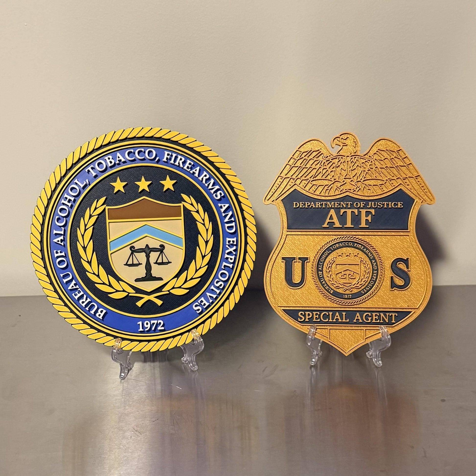 ATF Special Agent Badge 9" 3D Embossed Police Plaque - Government DOJ