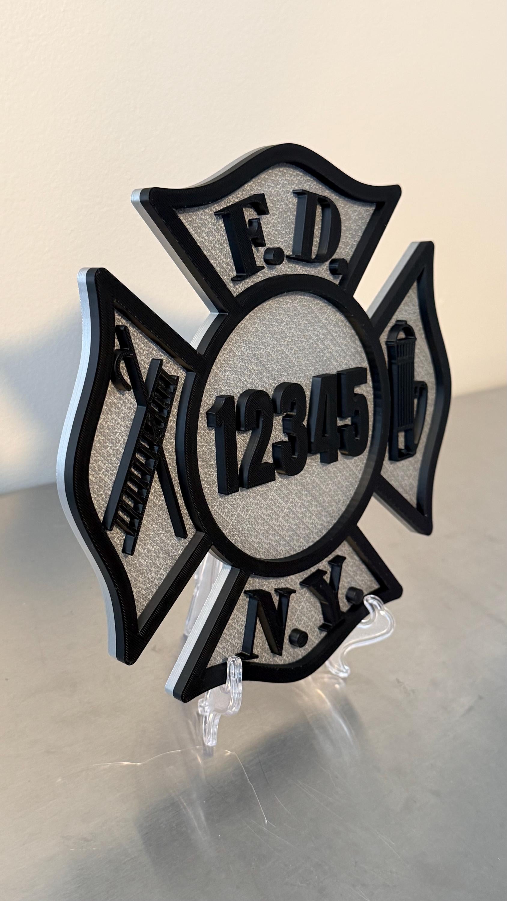 FDNY Firefighter Badge 3D Display Plaque , Firefighter Gift, NYC Wall Decor