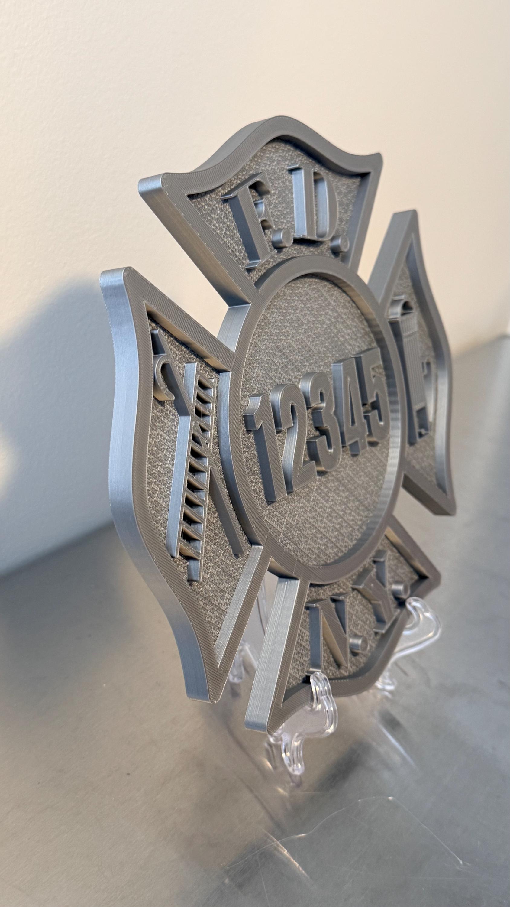 FDNY Firefighter Badge 3D Display Plaque , Firefighter Gift, NYC Wall Decor