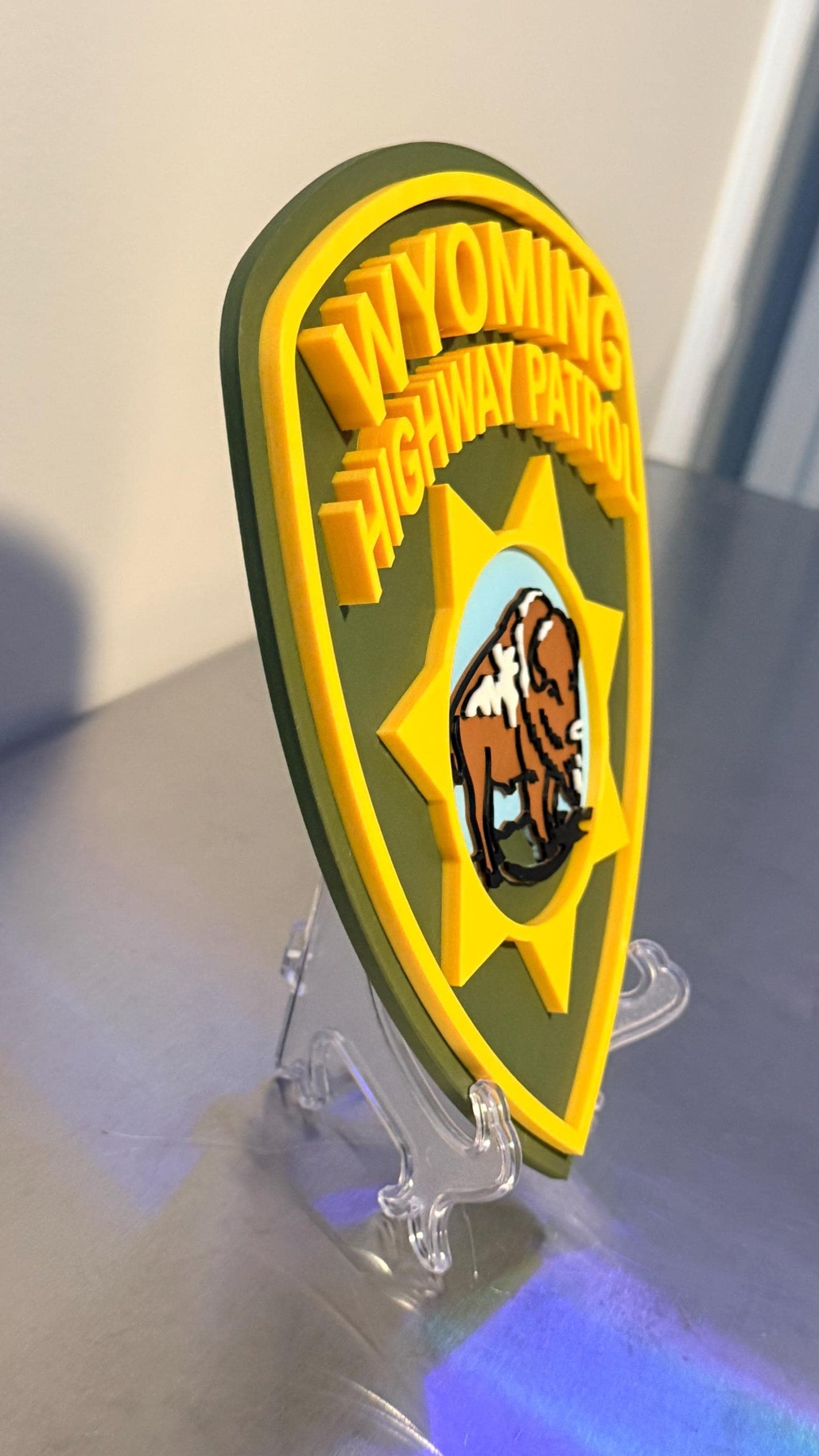 Wyoming Highway Patrol 3D Plaque, First Responder Wall Art Wyoming