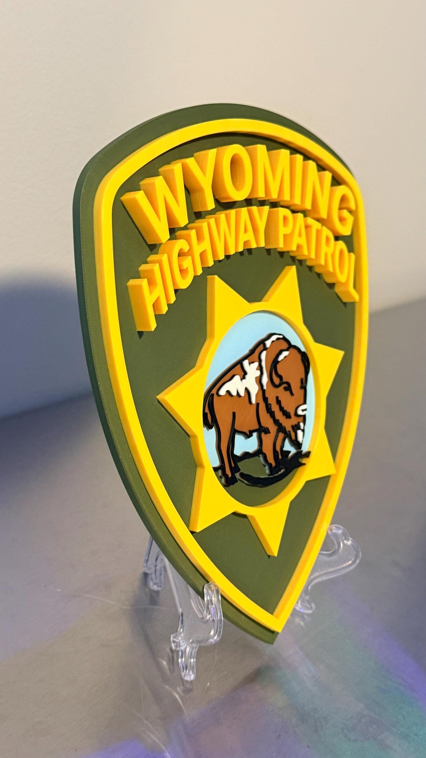 Wyoming Highway Patrol 3D Plaque, First Responder Wall Art Wyoming