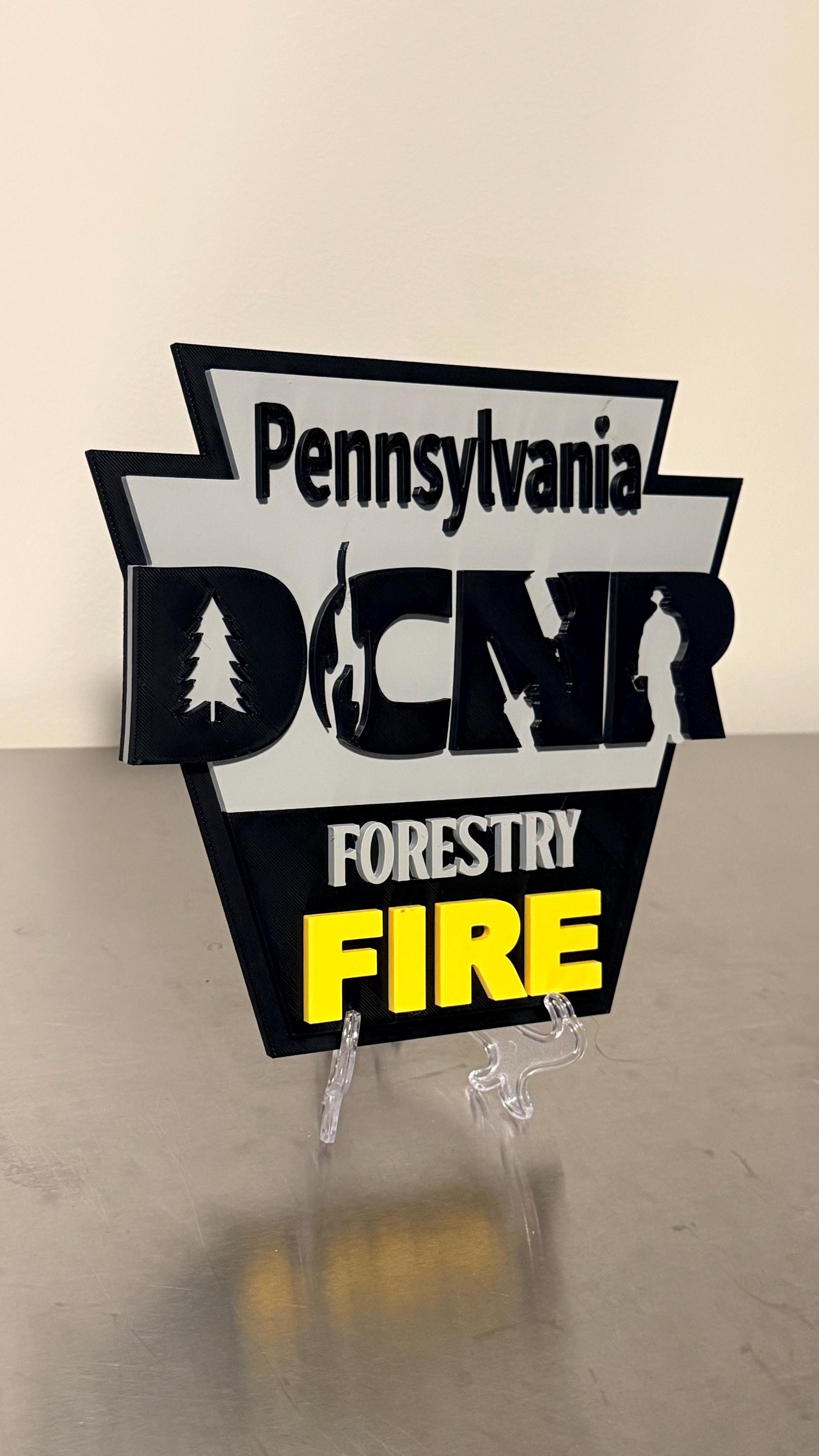 DCNR Forestry FIRE Pennsylvania Plaque: First Responder Tribute PA