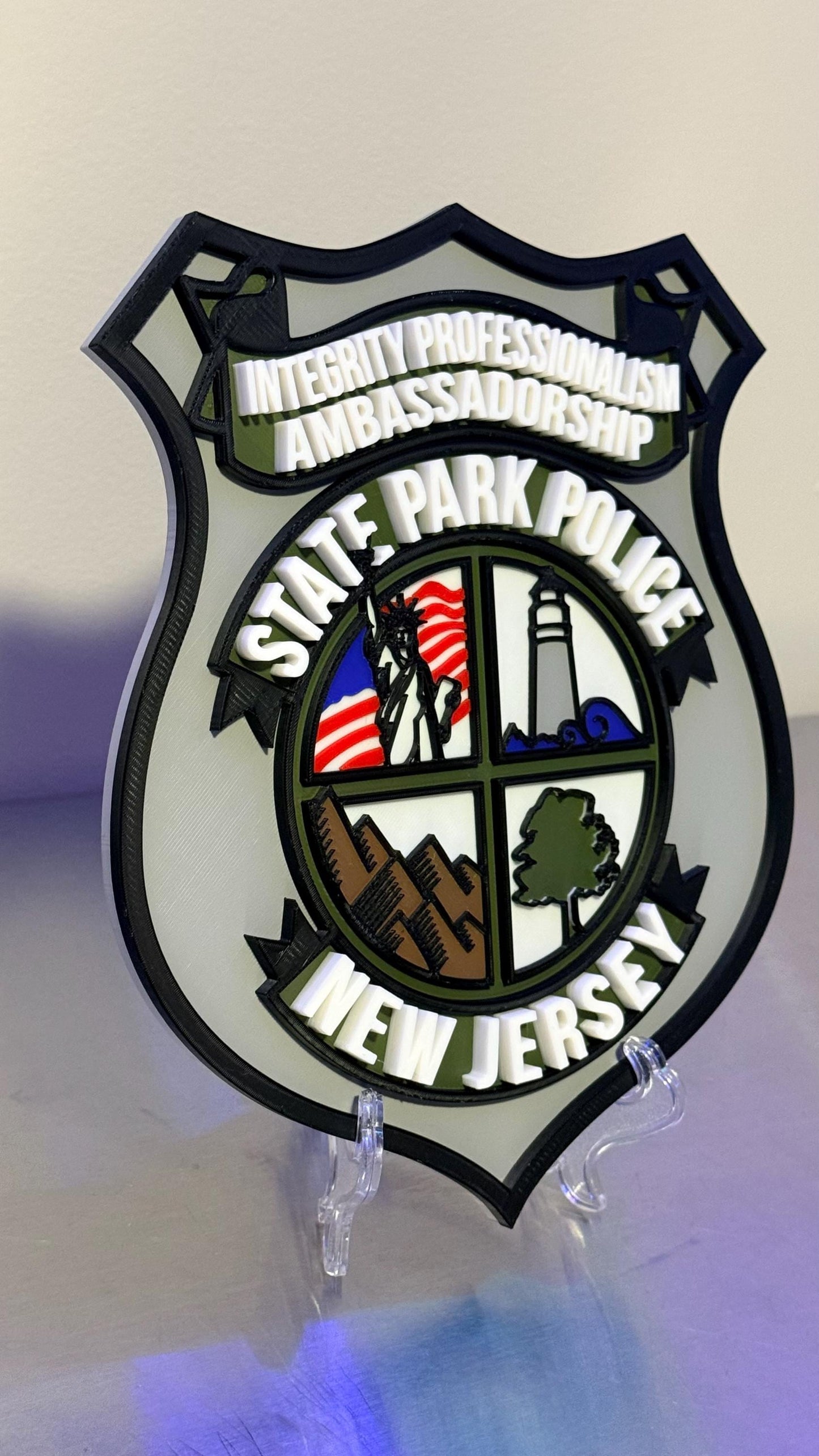 NJ State Park Police 3D Embossed Plaque 9" New Jersey