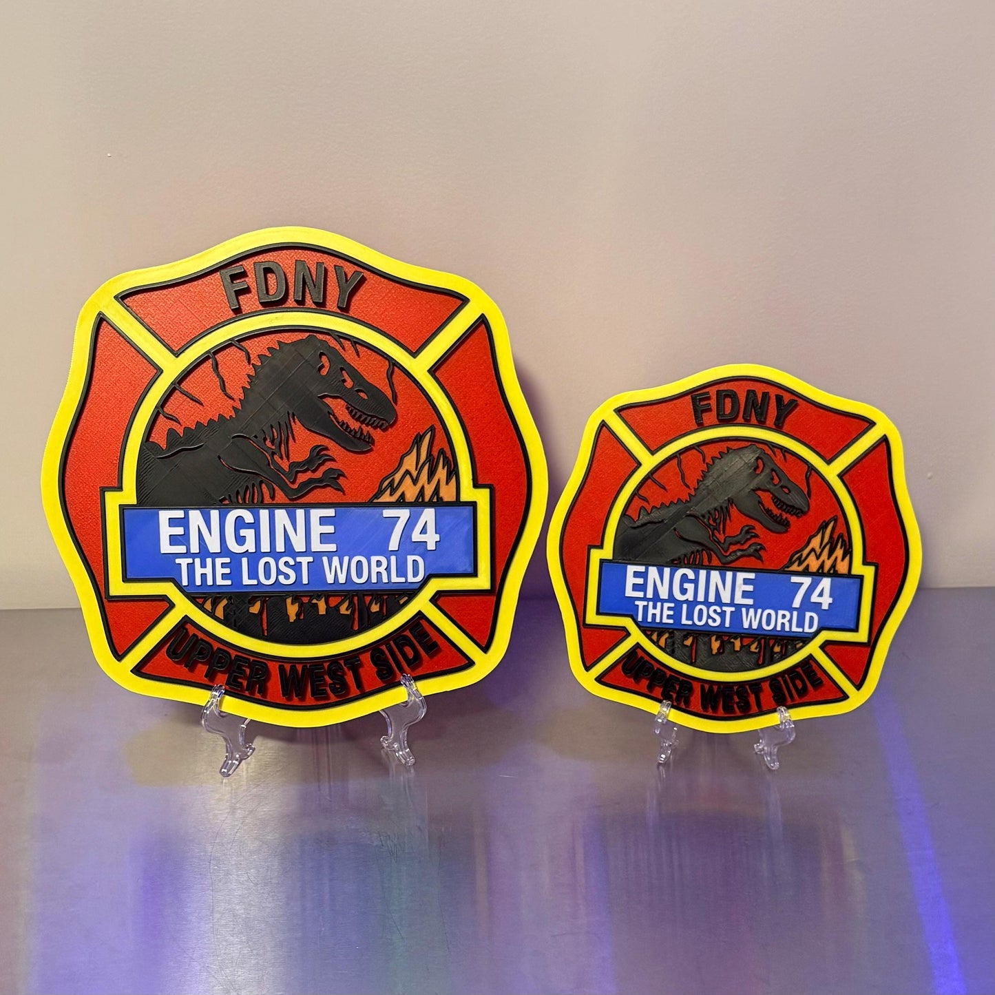 FDNY Engine 74 Display Plaque 3D Firefighter Gift for First Responder NYC