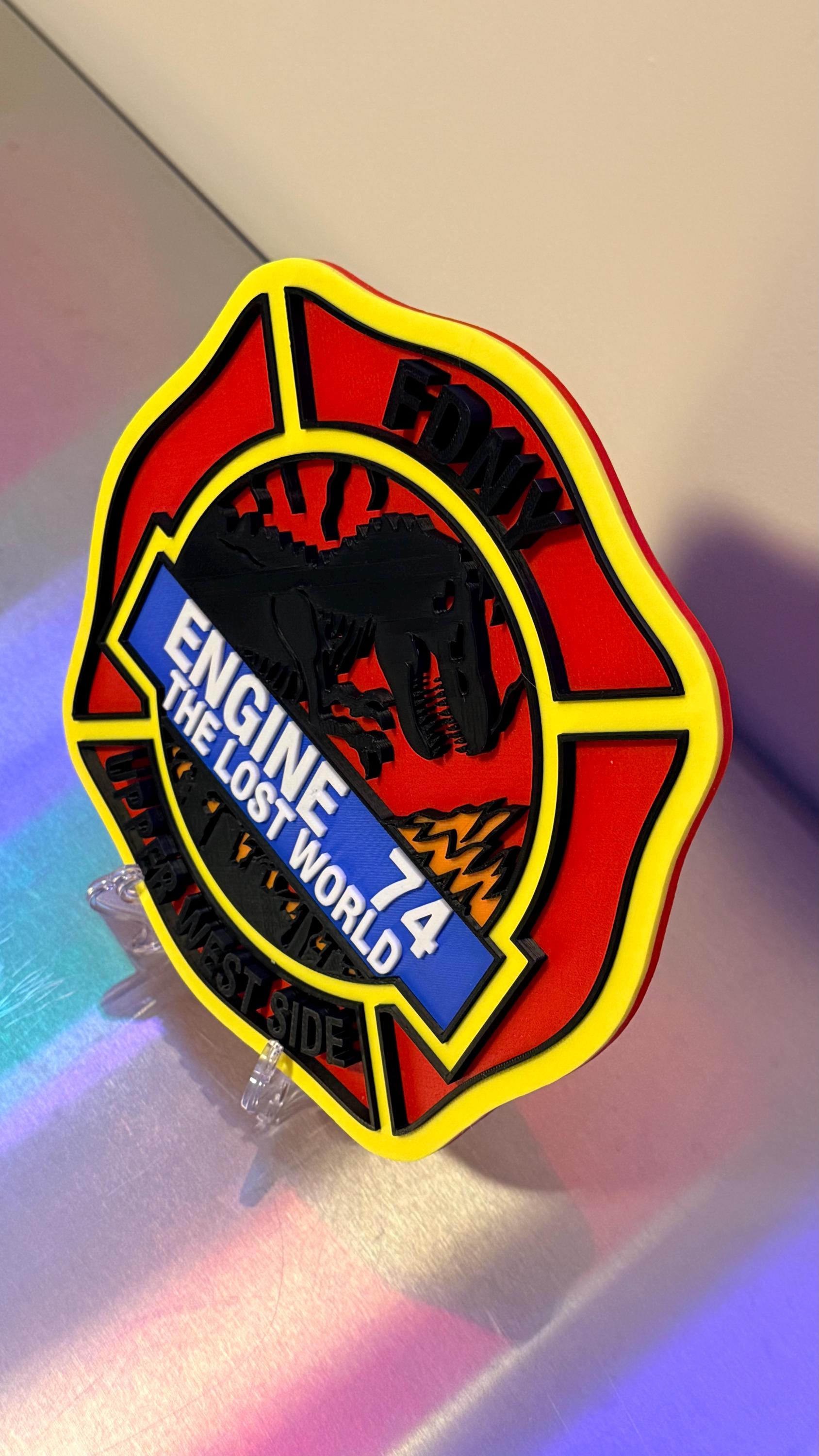FDNY Engine 74 Display Plaque 3D Firefighter Gift for First Responder NYC