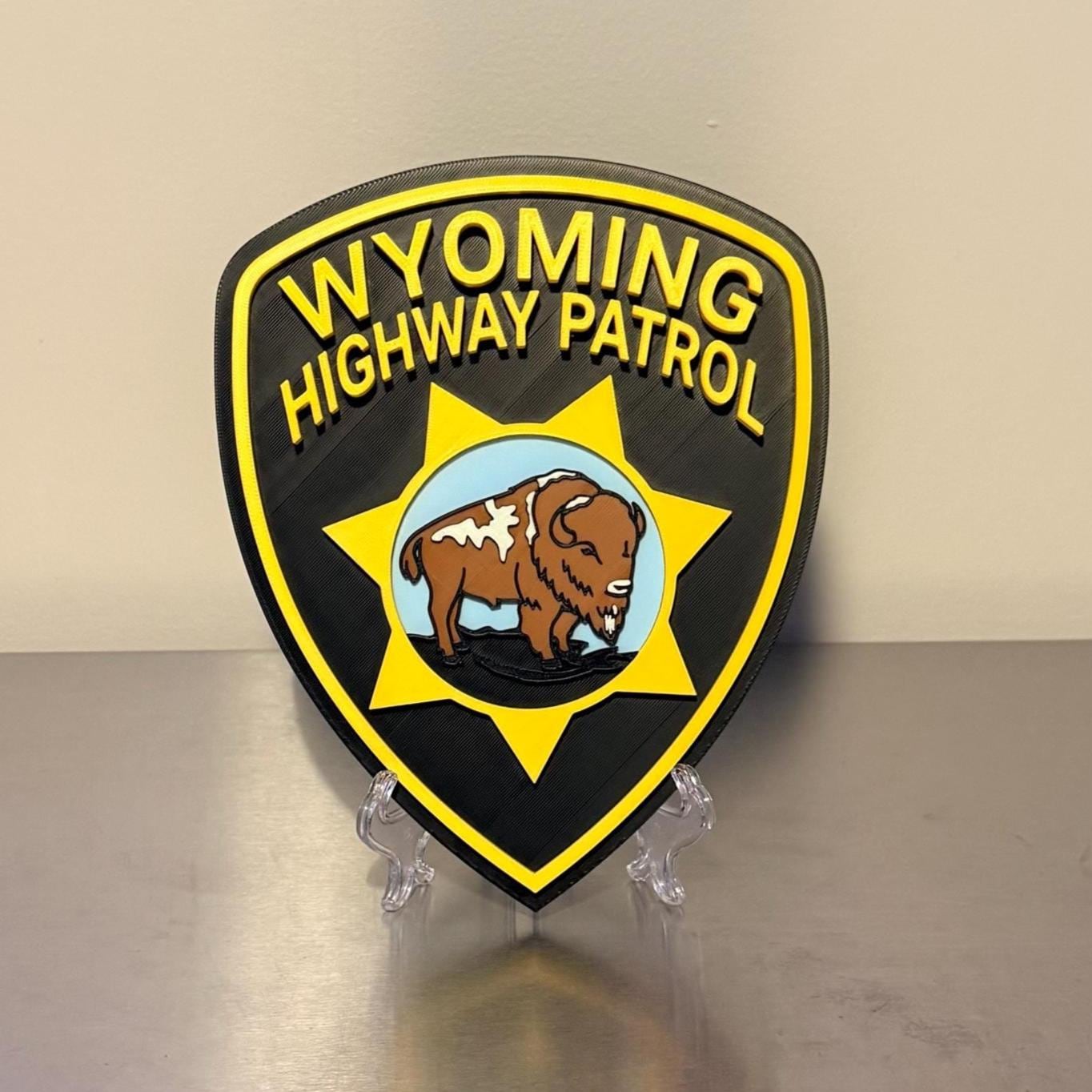 Wyoming Highway Patrol 3D Plaque, First Responder Wall Art Wyoming