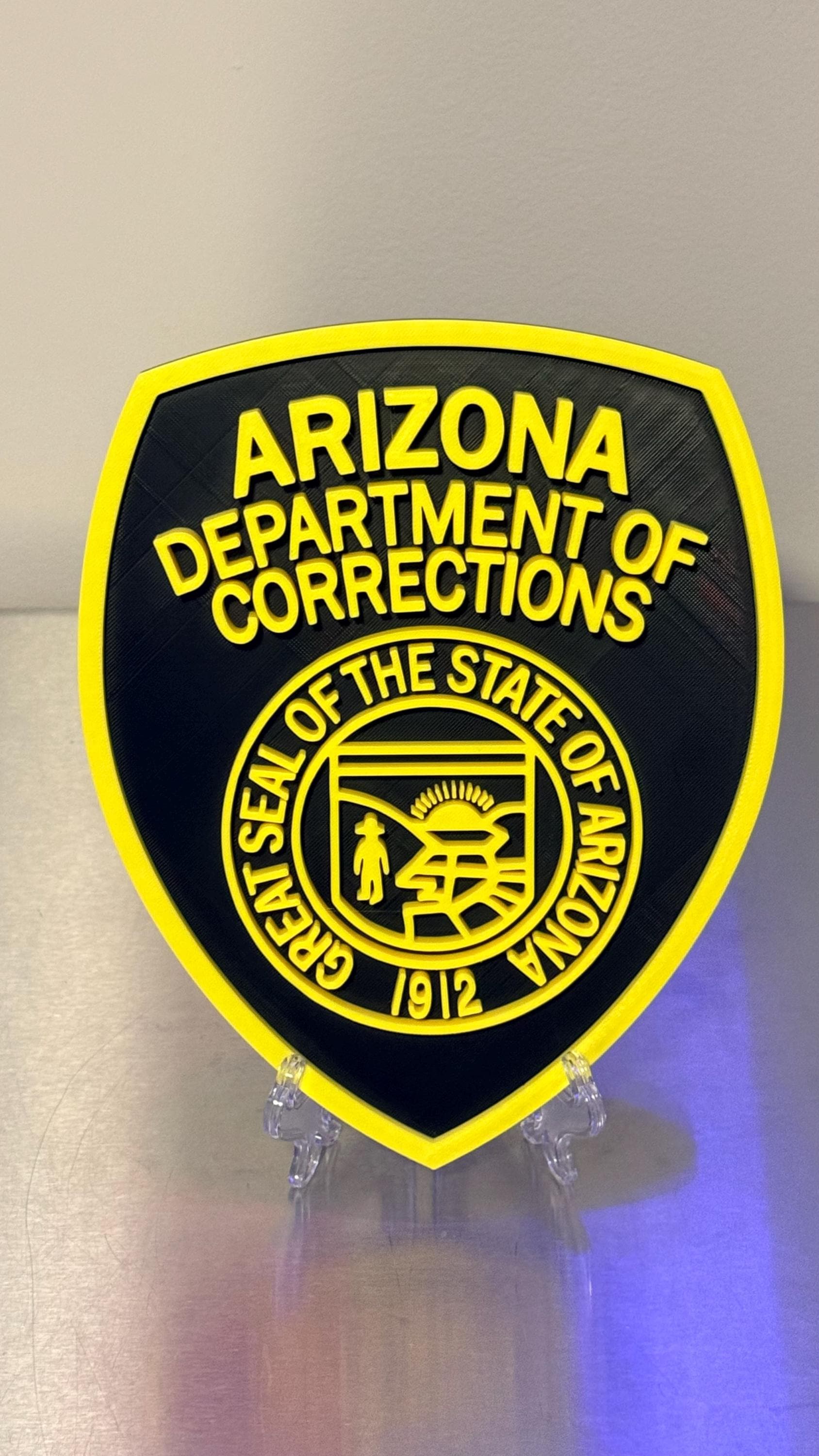 Arizona Department of Corrections 3D Display Plaque First Responder AZ