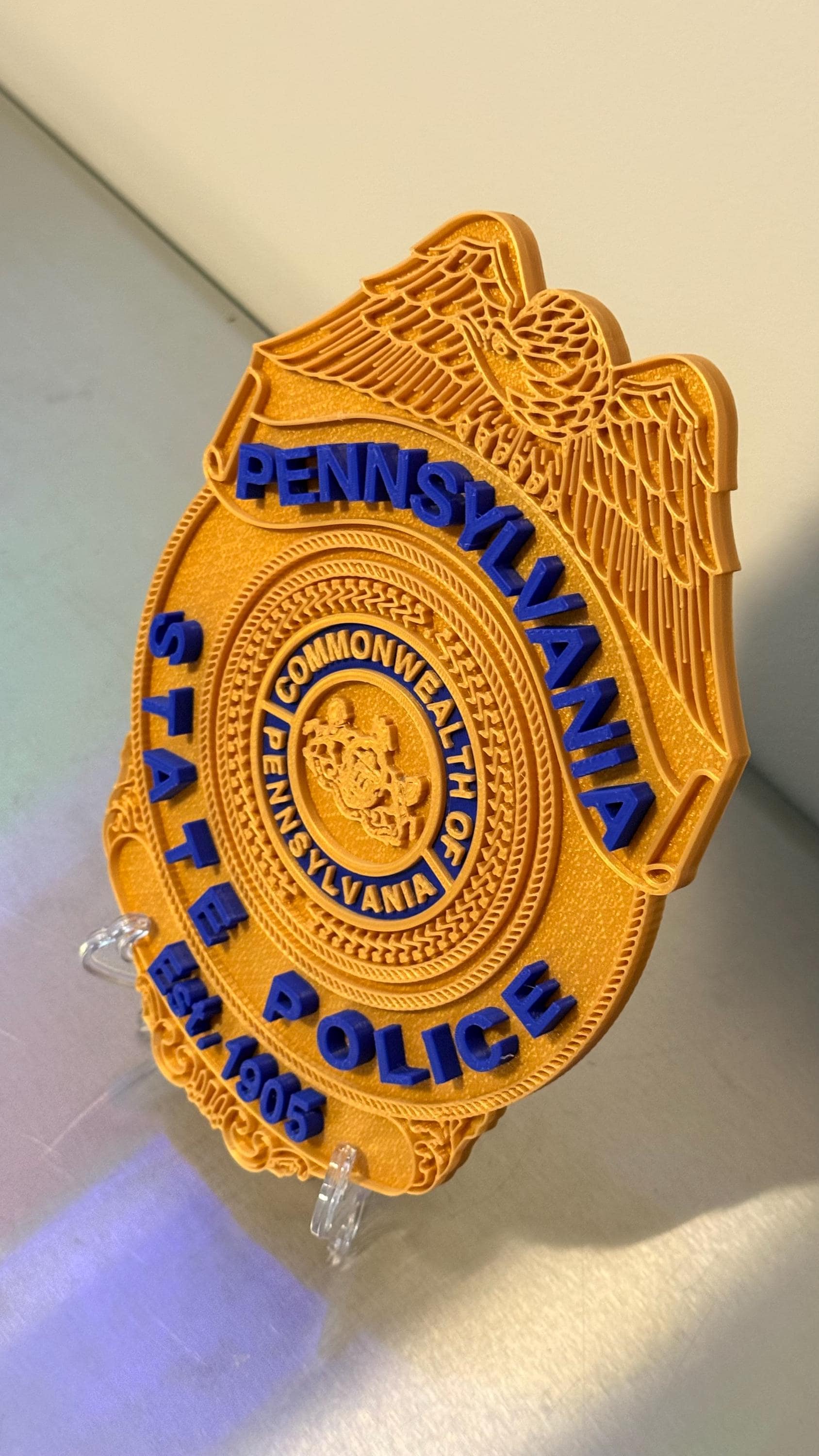 Pennsylvania State Police Badge 3D Display Plaque PSP PA Shield