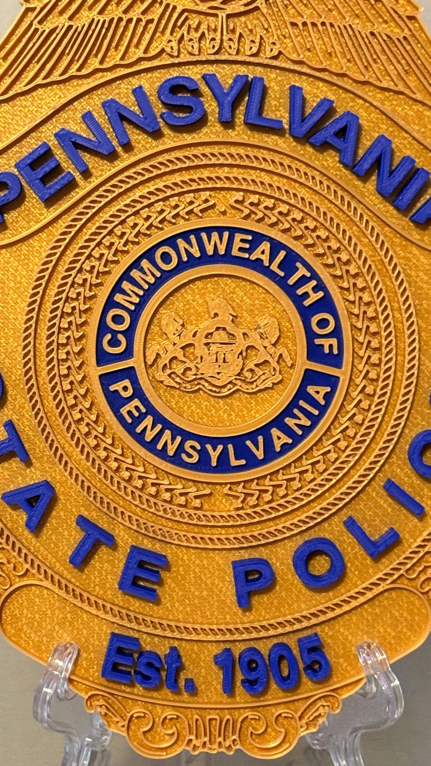 Pennsylvania State Police Badge 3D Display Plaque PSP PA Shield